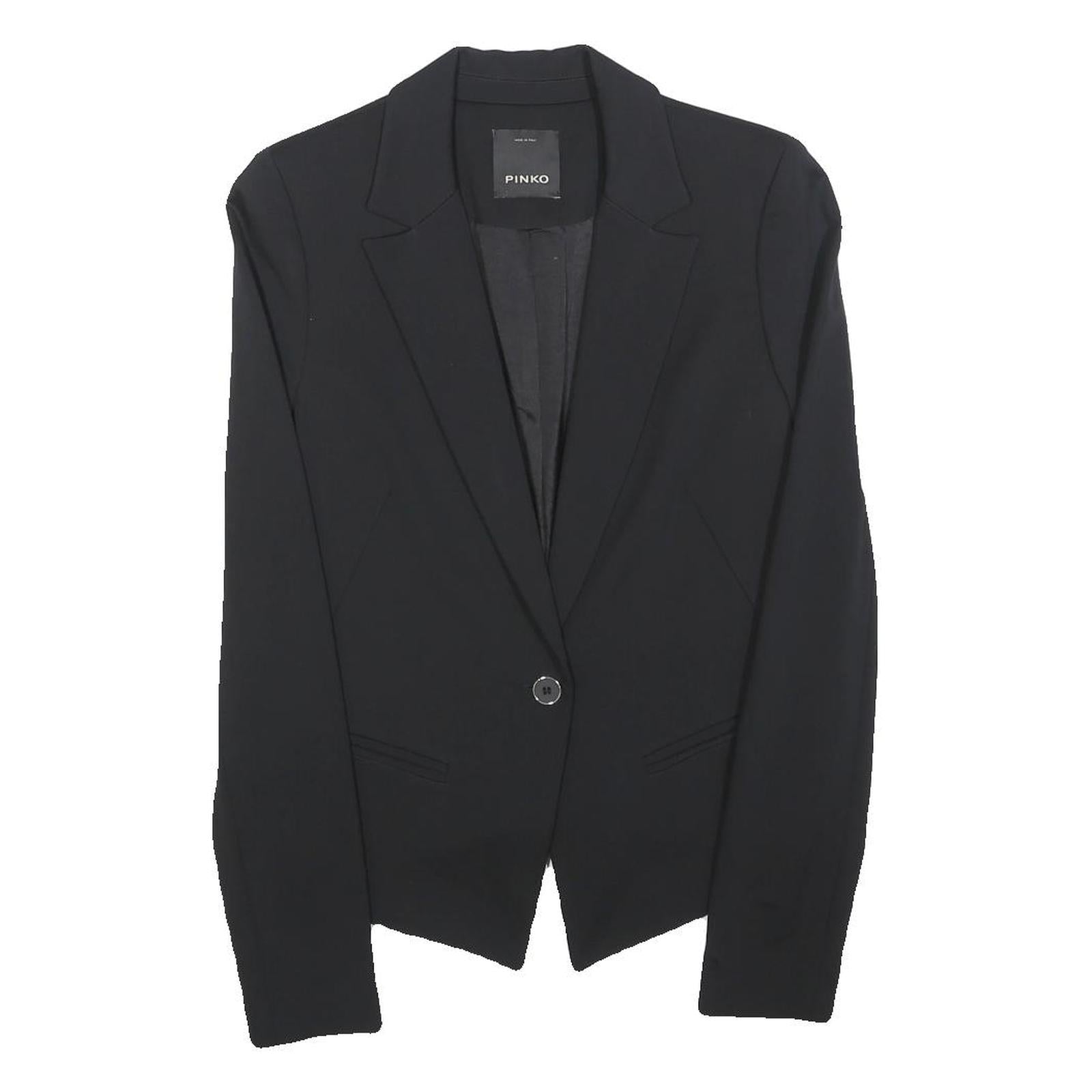 PINKO Womens Black Tailored Jacket UK 10 Polyester Blend Button Closure Plain Refurbished - N/A refurbished available on Cerqular