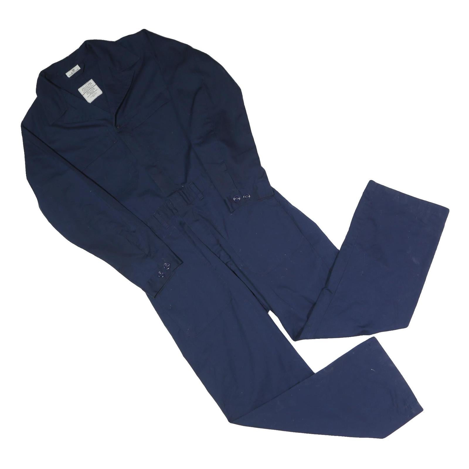 Mens Navy Blue Cotton Blend Plain Dungarees Regular Fit S W32 L28 Workwear Refurbished - N/A refurbished available on Cerqular