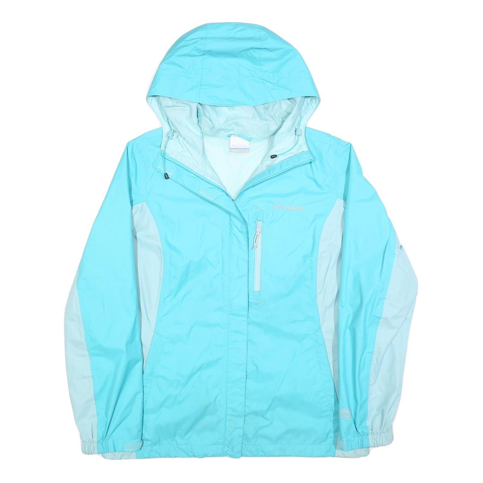 COLUMBIA Womens Blue & Light Blue Zip Jacket L Polyester Outdoor Lightweight Refurbished - N/A refurbished available on Cerqular