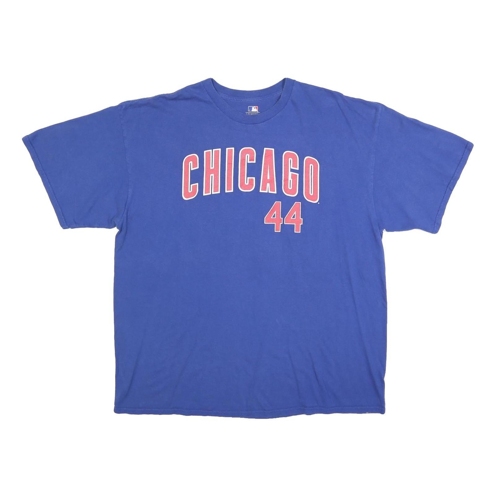 MLB Mens Blue Chicago 44 Graphic T-Shirt 2XL Short Sleeve Crew Neck Cotton Blend Refurbished - N/A refurbished available on Cerqular