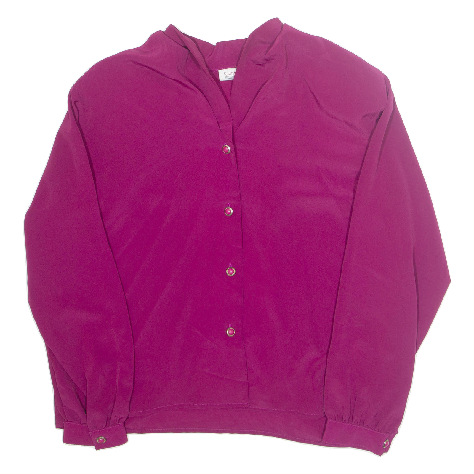 KAREN SCOTT Womens Shirt Pink V-Neck Long Sleeve UK 16 Refurbished - N/A refurbished available on Cerqular