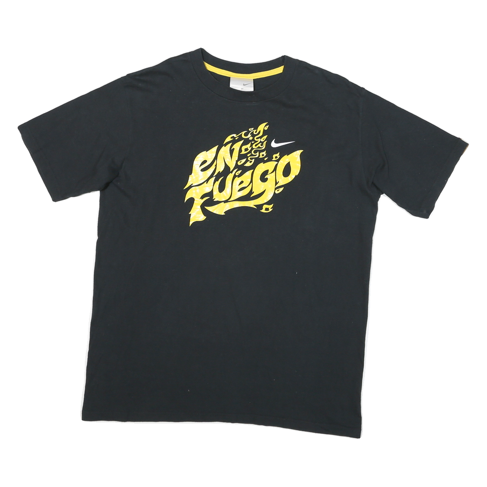 Buy NIKE Mens Black Crew Neck Short Sleeve En Fuego Graphic T-Shirt M Cotton Blend Refurbished - $16.89 NIKE Mens Black Crew Neck Short Sleeve En Fuego Graphic T-Shirt M Cotton Blend Refurbished - N/A refurbished available on Cerqular