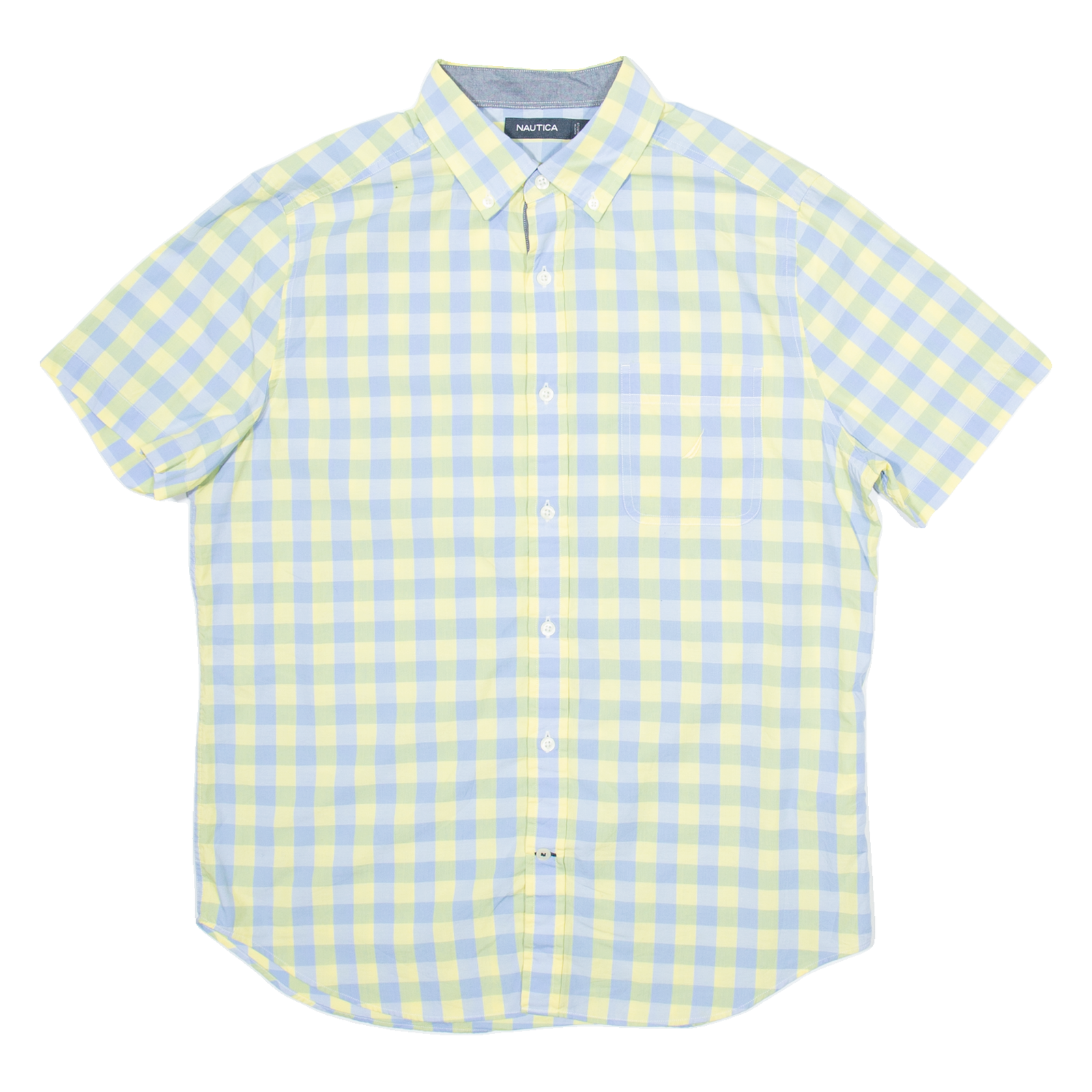 NAUTICA Mens Shirt Yellow Check M Refurbished - N/A refurbished available on Cerqular