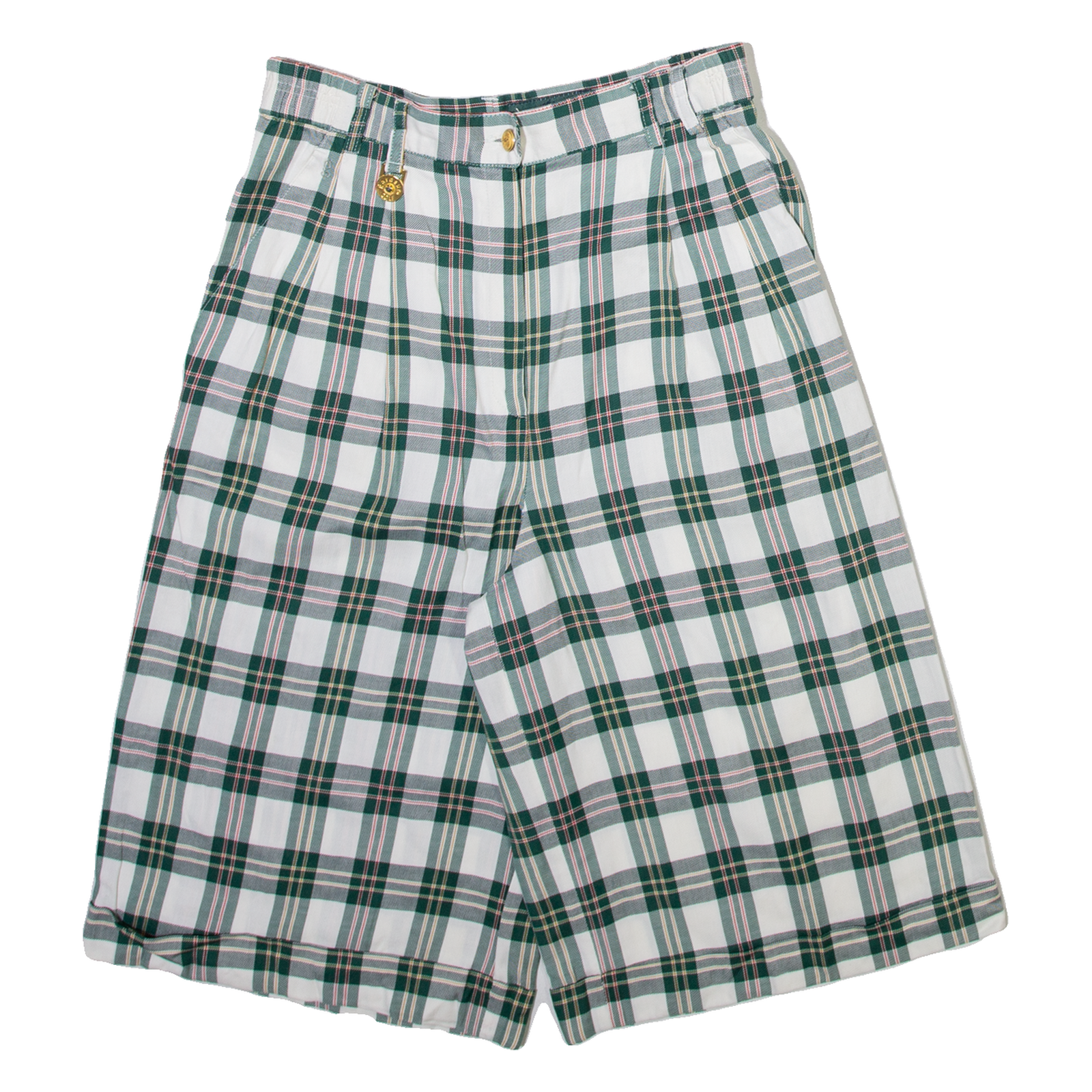 GARDEUR Womens Casual Shorts White Relaxed Check XS W26 Refurbished - N/A refurbished available on Cerqular