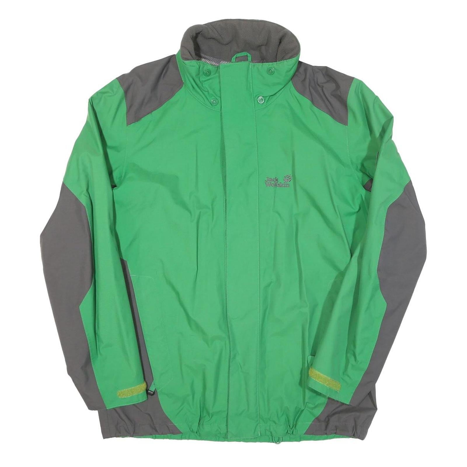 JACK WOLFSKIN Mens Green & Grey Outdoor Jacket S Polyester Blend Zip Plain Refurbished - N/A refurbished available on Cerqular