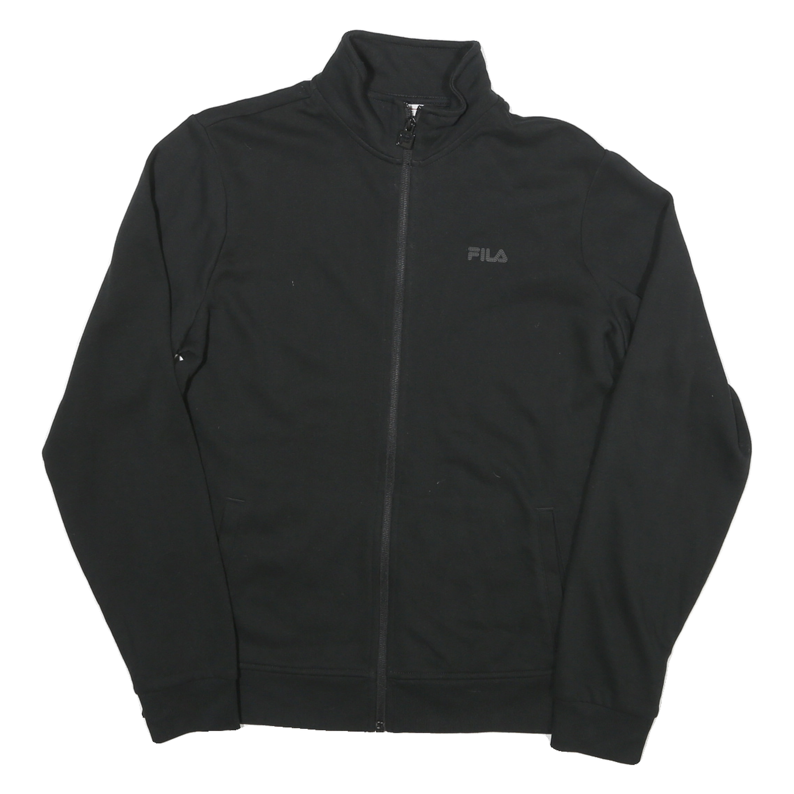 FILA Mens Black Zip Jacket M Cotton Blend Plain Casual Lightweight Refurbished - N/A refurbished available on Cerqular