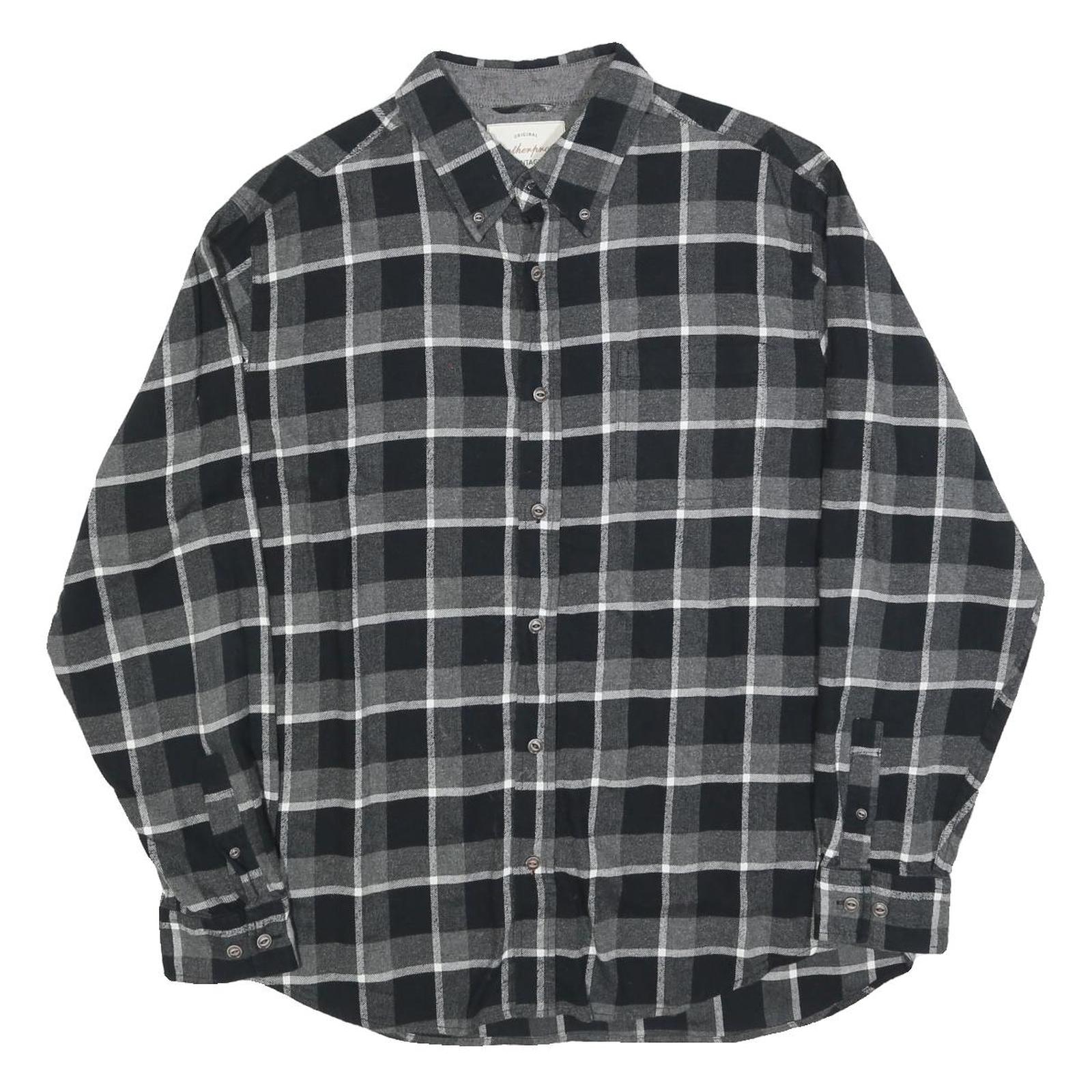 WEATHERPROOF VINTAGE Mens Black & Grey Check Shirt XL Button-Down Cotton Blend Refurbished - N/A refurbished available on Cerqular