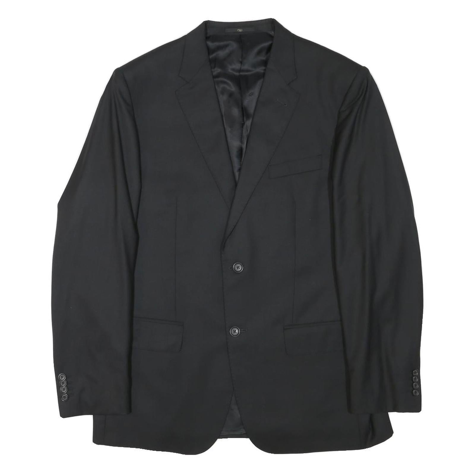 VALENTINO Mens Black Wool Blend Blazer Jacket L Classic Tailored Button Closure Refurbished - N/A refurbished available on Cerqular
