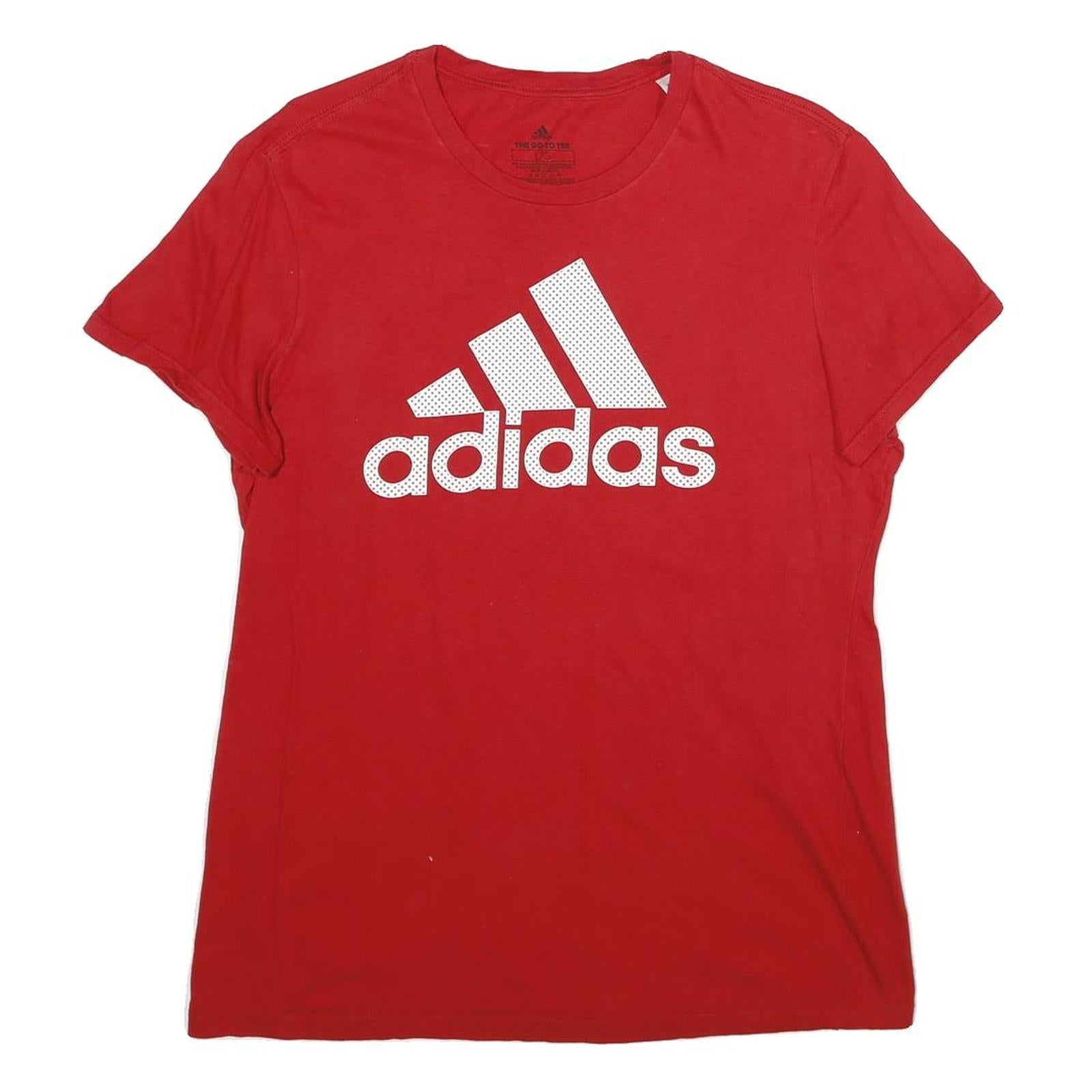 ADIDAS Mens Red L T-Shirt Short Sleeve Crew Neck Cotton Classic Logo Refurbished - N/A refurbished available on Cerqular