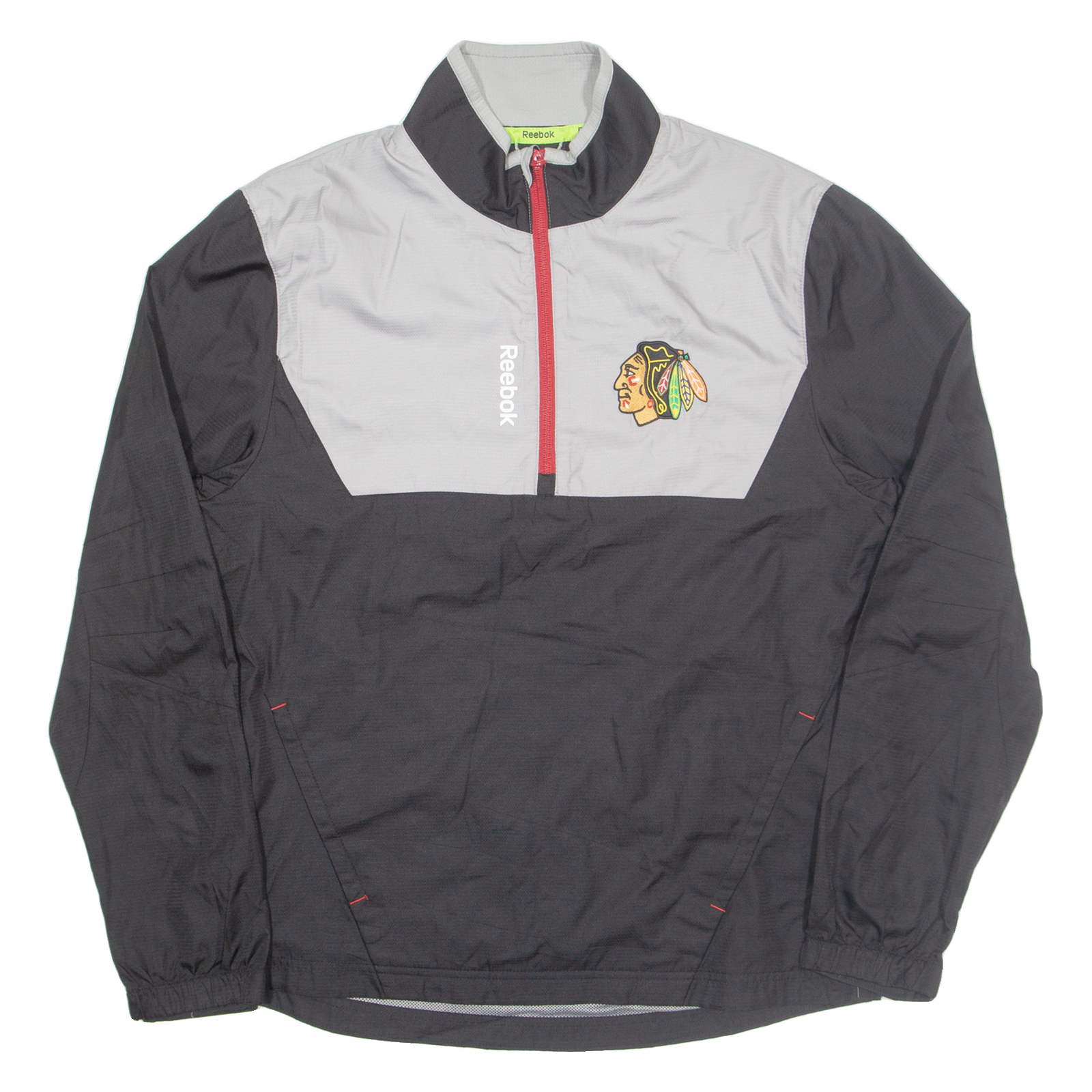 REEBOK Chicago Blackhawks NHL Ice Hockey Pullover Mens Windbreaker Jacket Black USA S Refurbished - N/A refurbished available on Cerqular