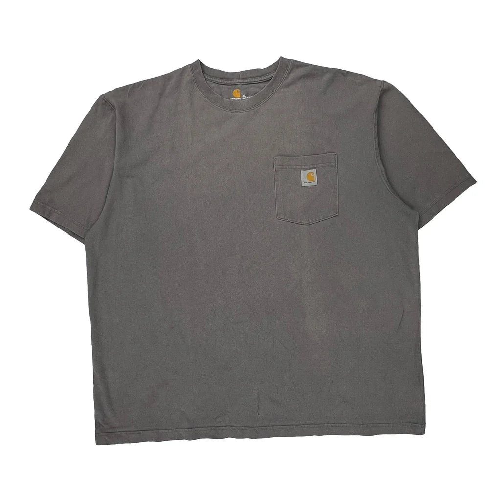 Carhartt T-Shirt - XL Grey Cotton Refurbished - Thrifted (note: this is a term often used to describe second- refurbished available on Cerqular