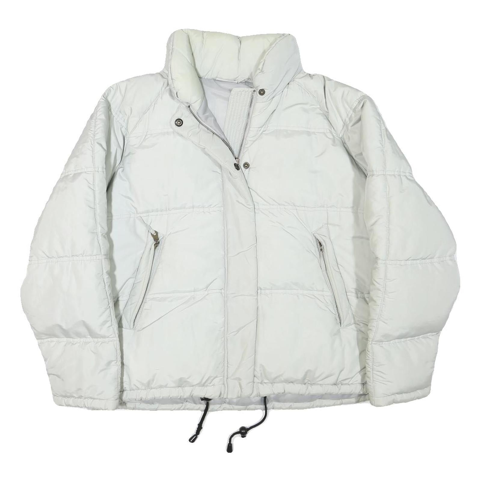 SERGIO TACCHINI Womens White Quilted Jacket L Polyester Blend Zip Casual Refurbished - N/A refurbished available on Cerqular