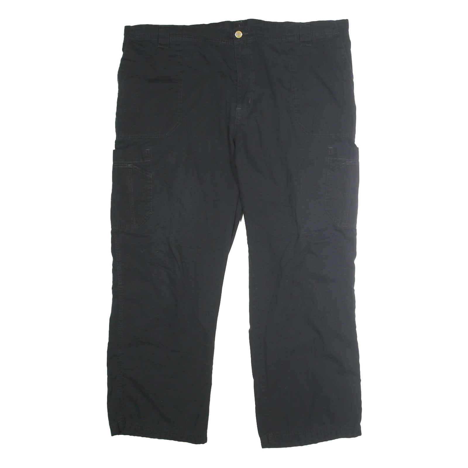 CARHARTT Mens Cotton Blend Black Relaxed Straight Trousers W42 L30 Utility Refurbished - N/A refurbished available on Cerqular