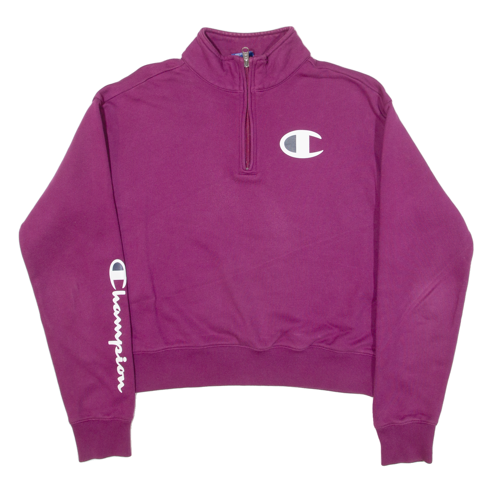 CHAMPION Womens Sweatshirt Pink 1/4 Zip S Refurbished - N/A refurbished available on Cerqular