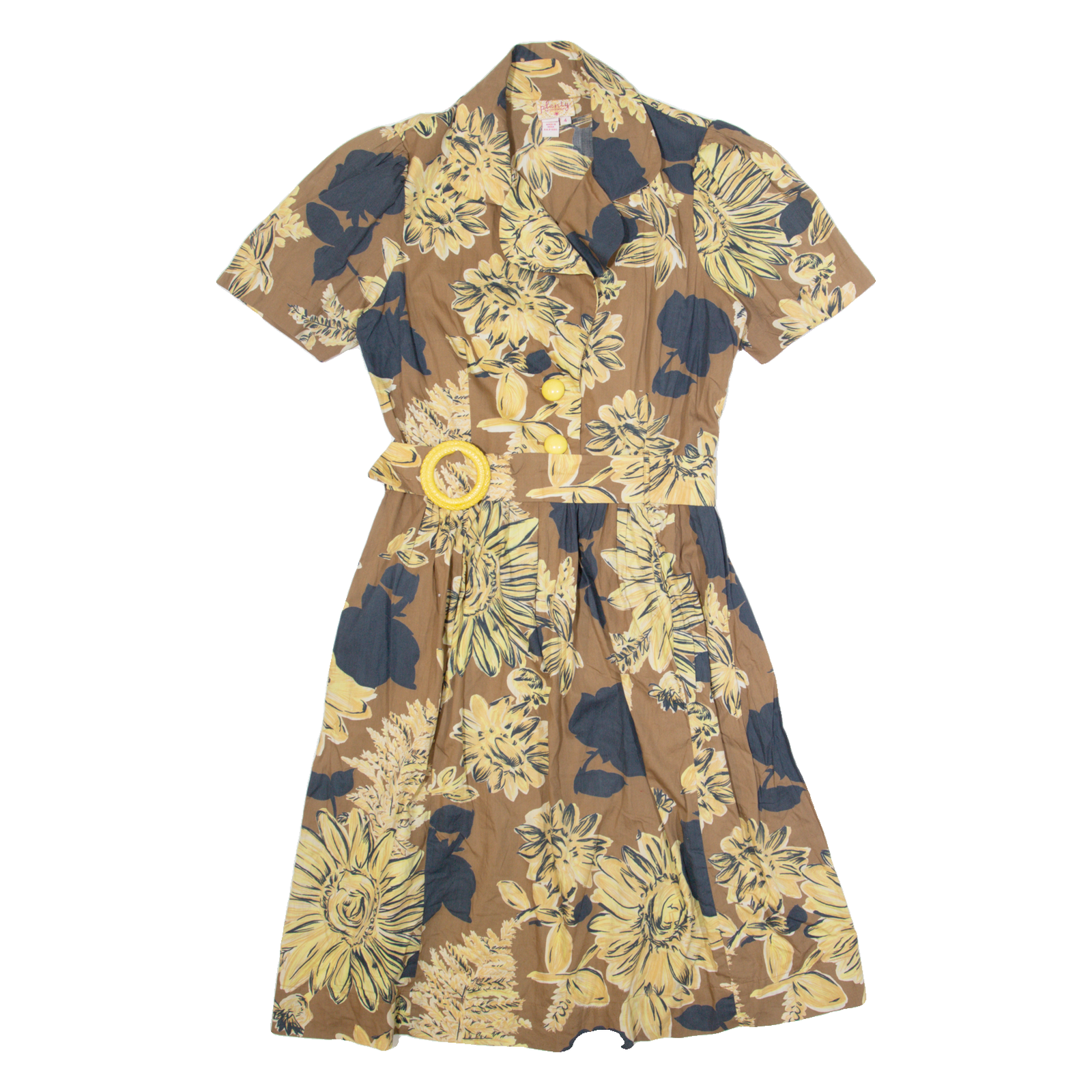 PLENTY BY TRACY REESE Womens A-Line Dress Brown 90s Floral M Refurbished - N/A refurbished available on Cerqular