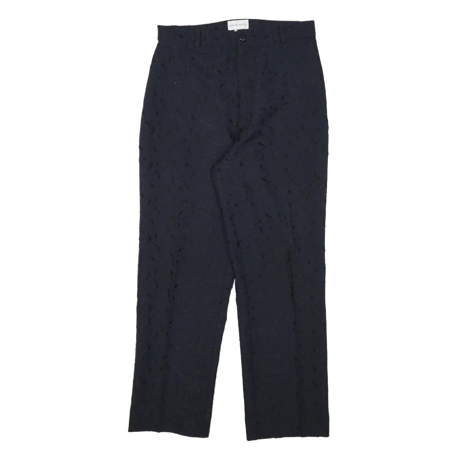 NADIA NARDI Womens Polyester Black Regular Straight Trousers W27 L25 Stylish Refurbished - N/A refurbished available on Cerqular
