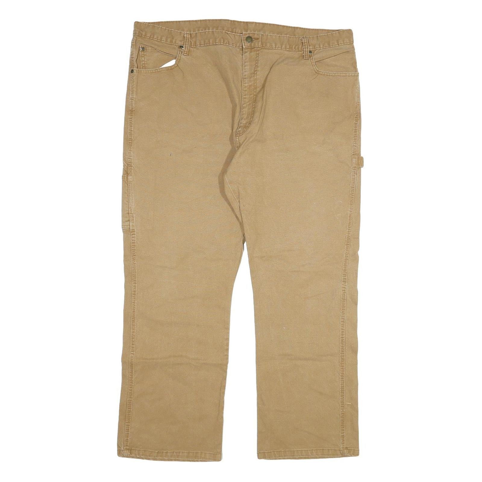 DICKIES Mens Cotton Blend Beige Regular Fit Straight Leg Trousers W44 L32 Refurbished - N/A refurbished available on Cerqular