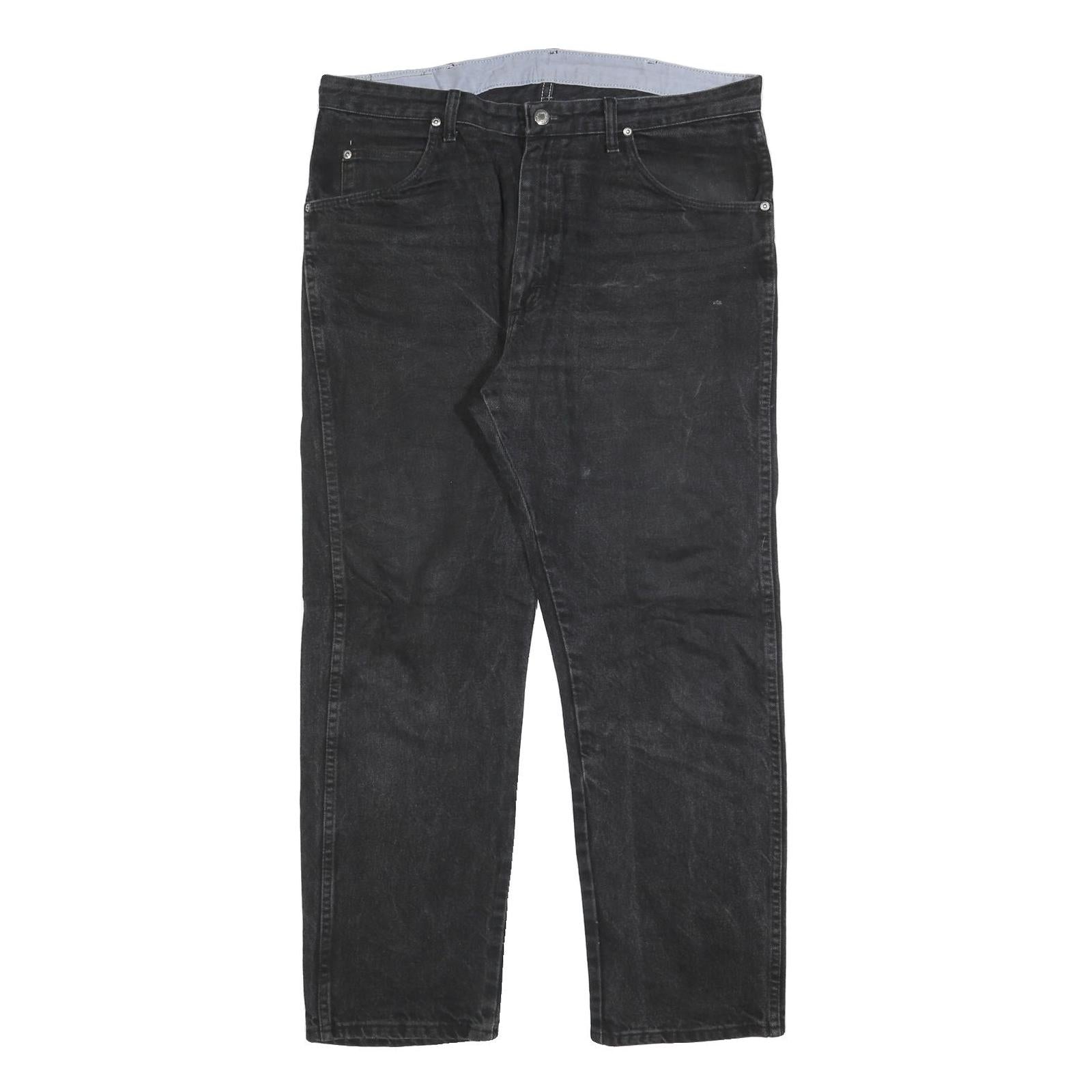 WRANGLER Mens Regular Fit Black Denim Jeans W36 L30 Classic Cotton Blend Zip Refurbished - N/A refurbished available on Cerqular