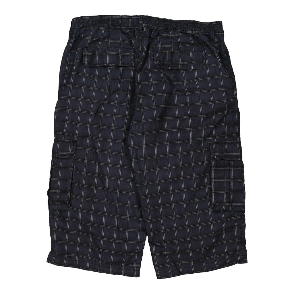Reward Checked Cargo Shorts - XL Navy Polyester Blend Refurbished - Thrifted (note: this is a term often used to describe second- refurbished available on Cerqular