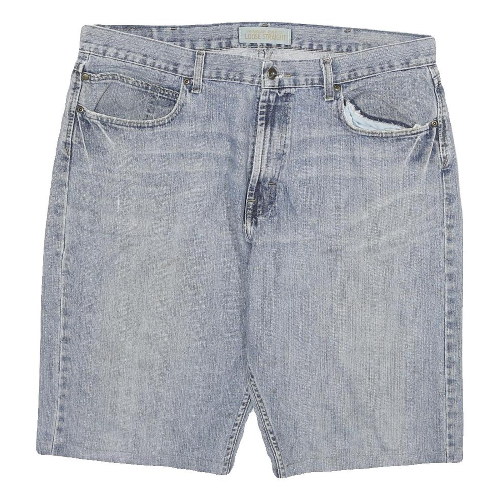 WRANGLER Mens Denim Blue Loose Straight Shorts 4XL W40 Casual Cotton Blend Refurbished - N/A refurbished available on Cerqular