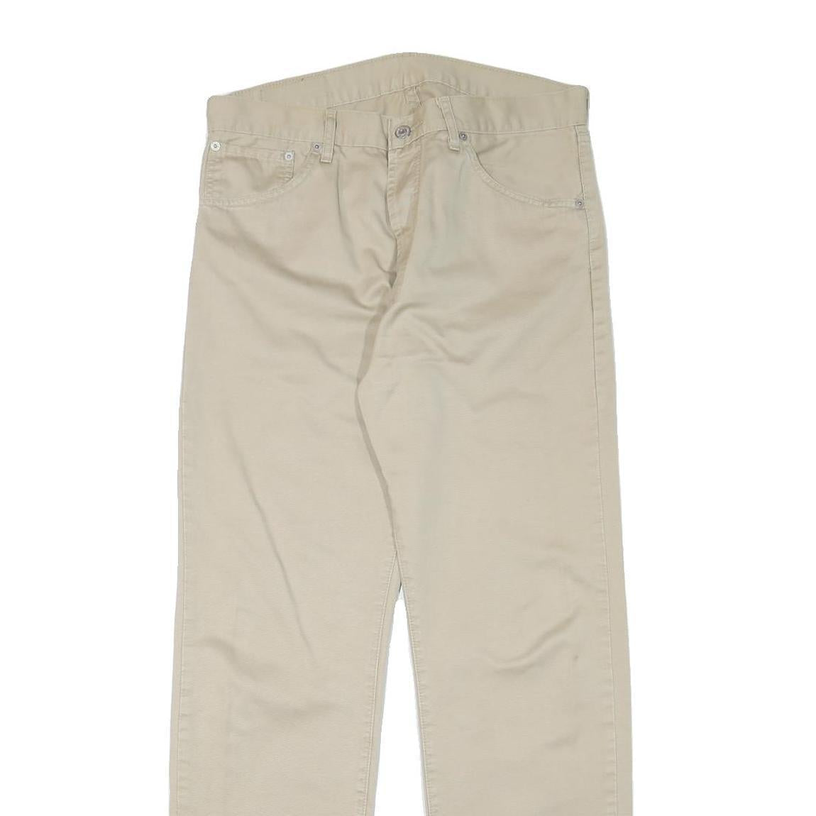 LEVIS Mens Regular Fit Beige Cotton Blend Trousers W32 L30 Casual Button Closure Refurbished - N/A refurbished available on Cerqular