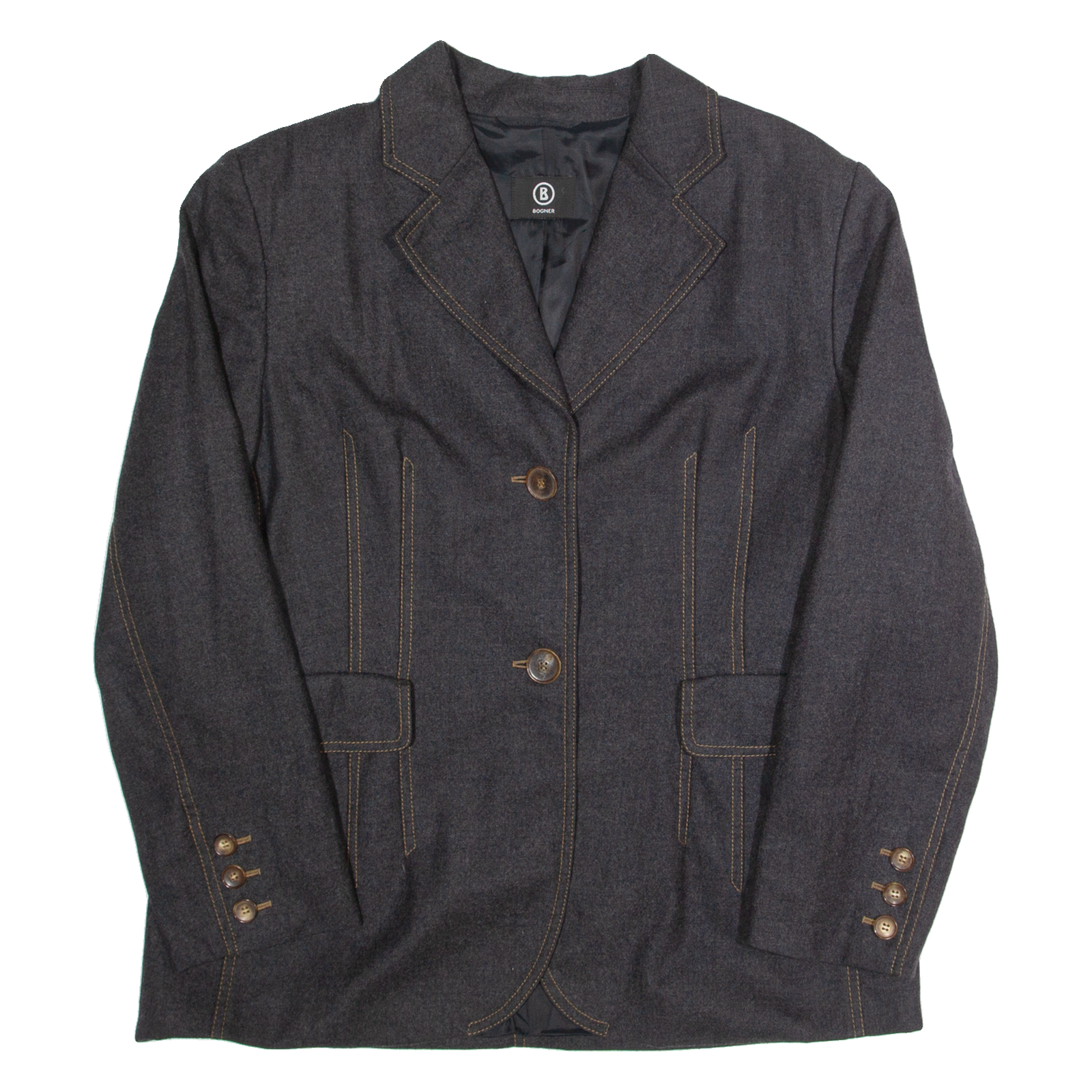 BOGNER Womens Blazer Jacket Grey Wool M Refurbished - N/A refurbished available on Cerqular