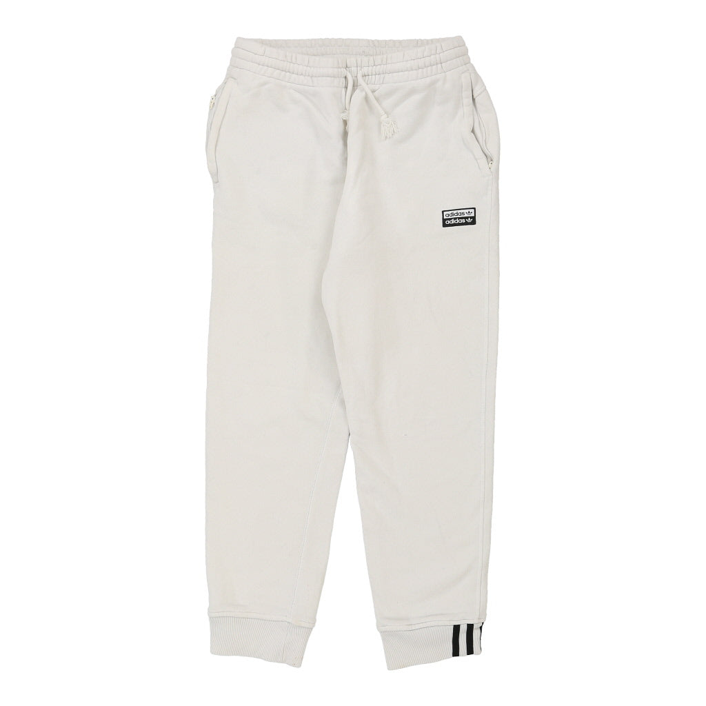 Adidas Joggers - Medium White Cotton Blend Refurbished - Thrifted (note: this is a term often used to describe second- refurbished available on Cerqular