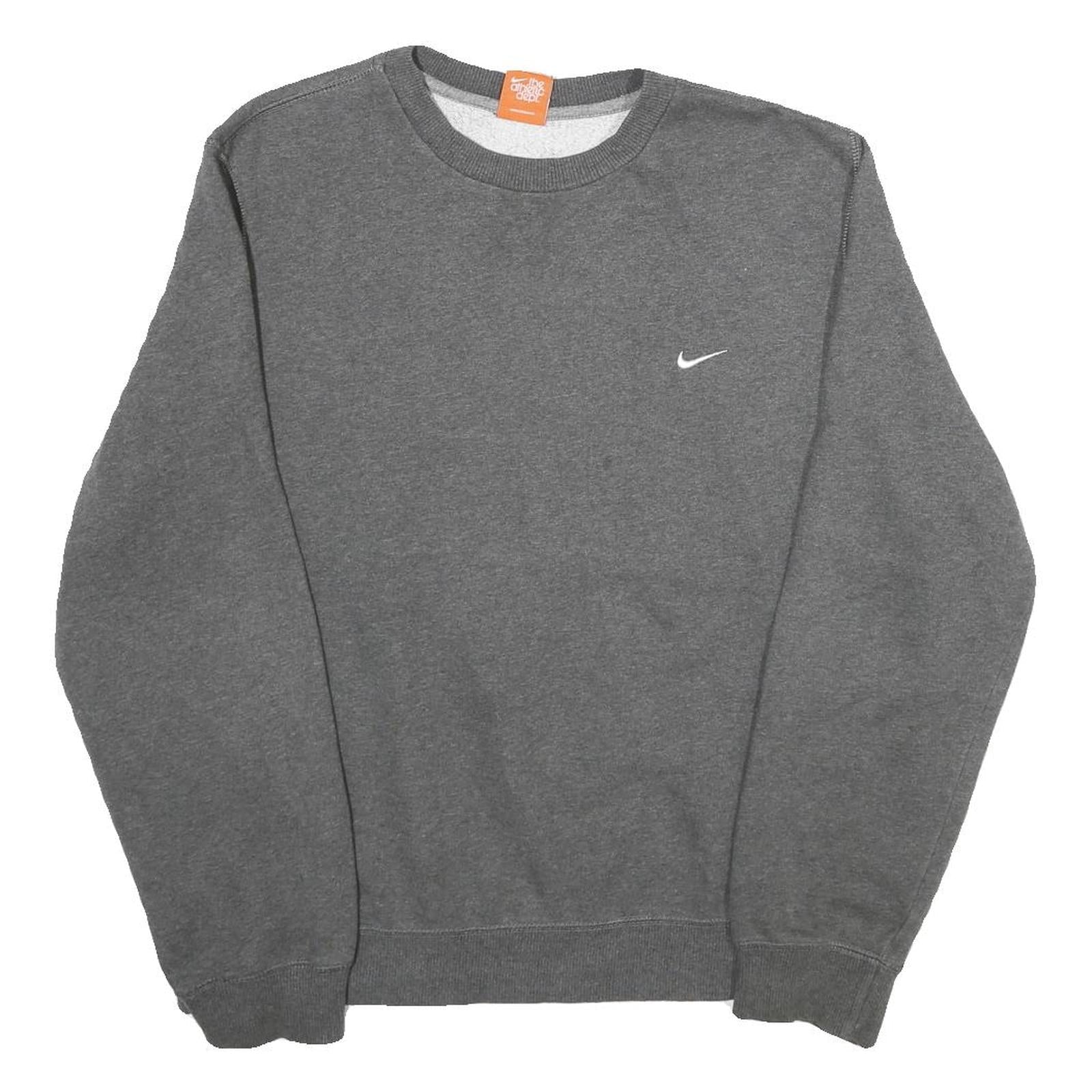NIKE Mens Grey Cotton Blend Crew Neck L Sweatshirt Athletic Casual Refurbished - N/A refurbished available on Cerqular