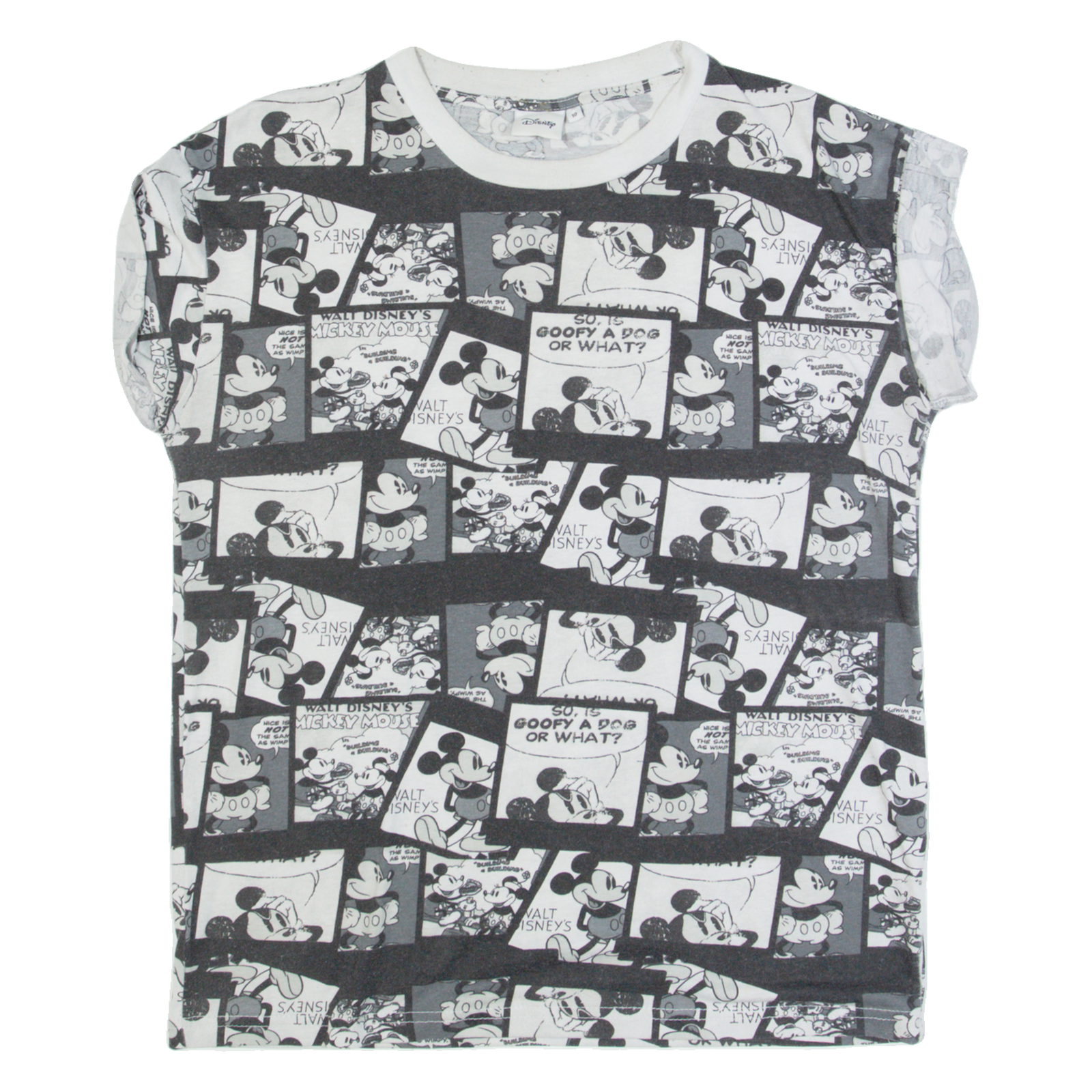 DISNEY Mickey Mouse Comic Womens T-Shirt Black UK 10 Refurbished - N/A refurbished available on Cerqular