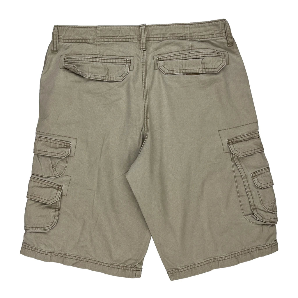 Lee Cargo Shorts - 32W 11L Khaki Cotton Refurbished - Thrifted (note: this is a term often used to describe second- refurbished available on Cerqular