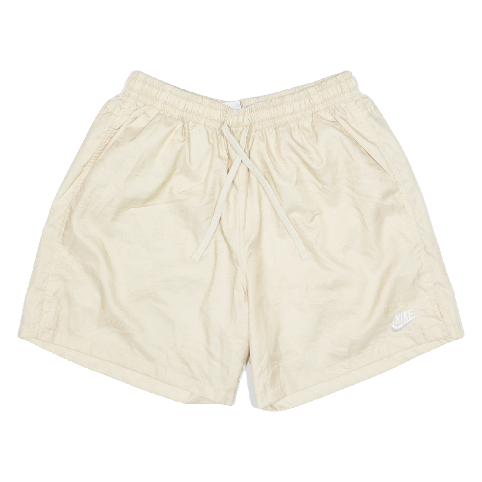 NIKE Mesh Lined All Over FOOD Print Mens Swimming Shorts Cream Relaxed L W29 Refurbished - N/A refurbished available on Cerqular
