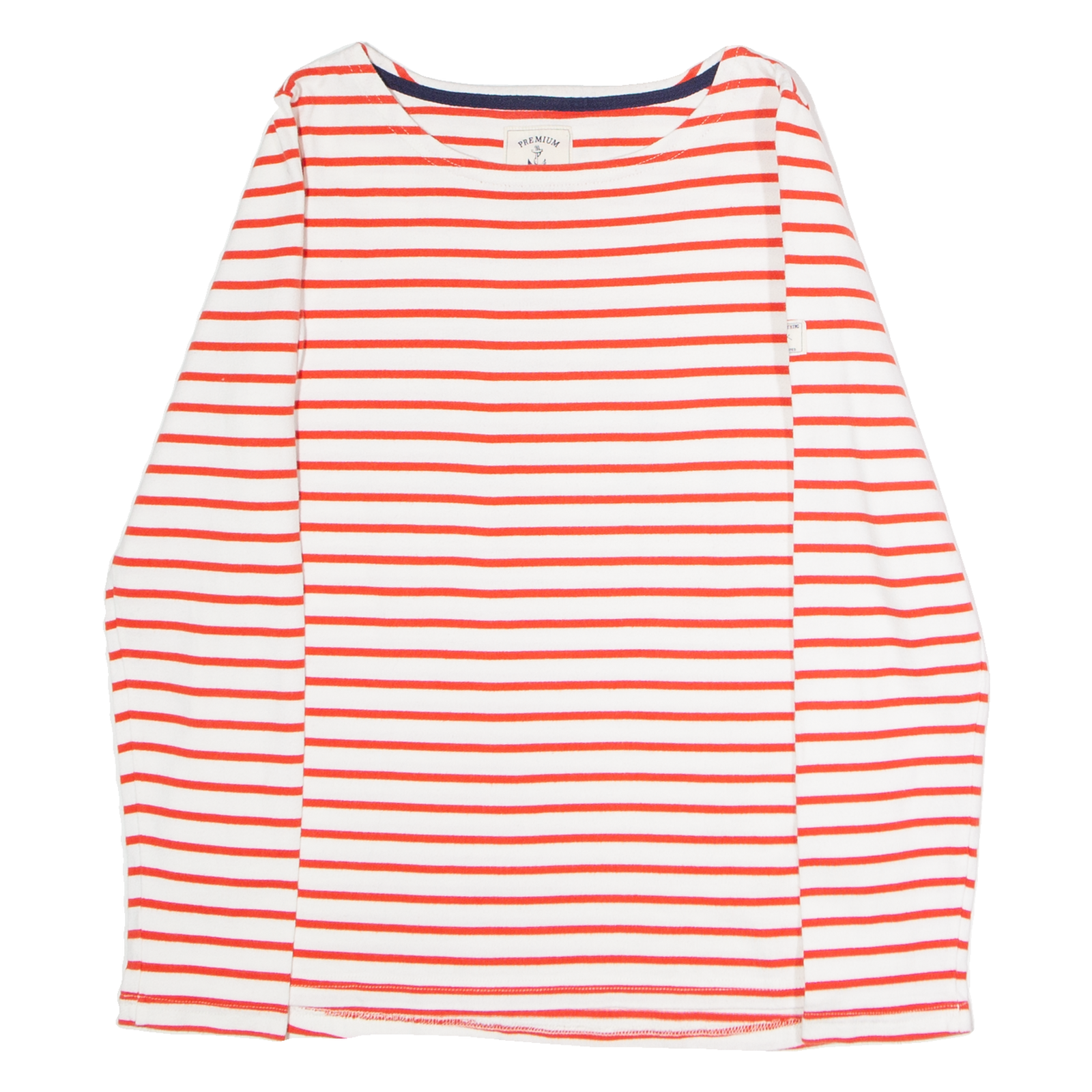 JOULES Striped Womens T-Shirt White Long Sleeve Crew Neck UK 10 Refurbished - N/A refurbished available on Cerqular