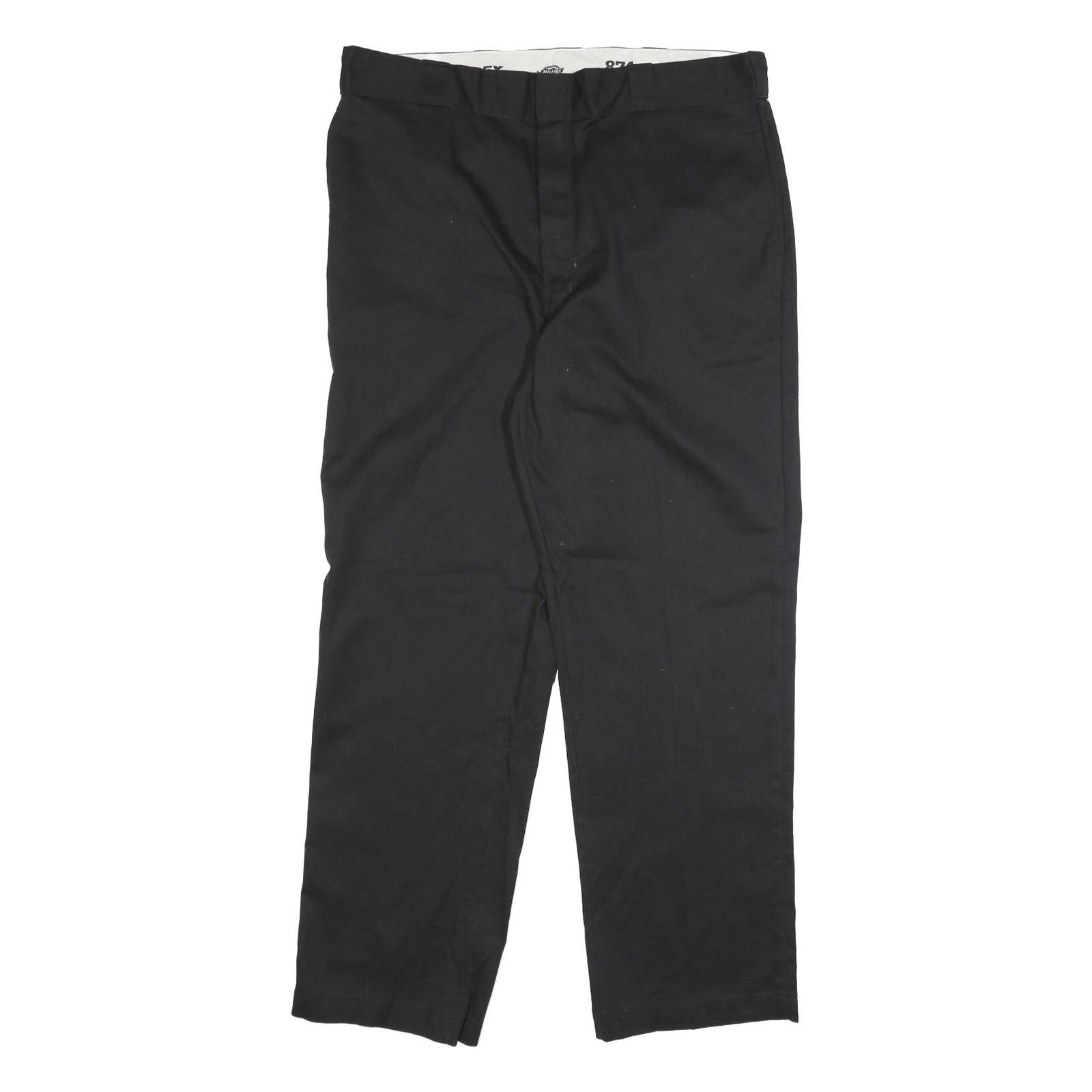 DICKIES Mens Black Regular Fit Straight Leg Cotton Blend Trousers W38 L32 Refurbished - N/A refurbished available on Cerqular
