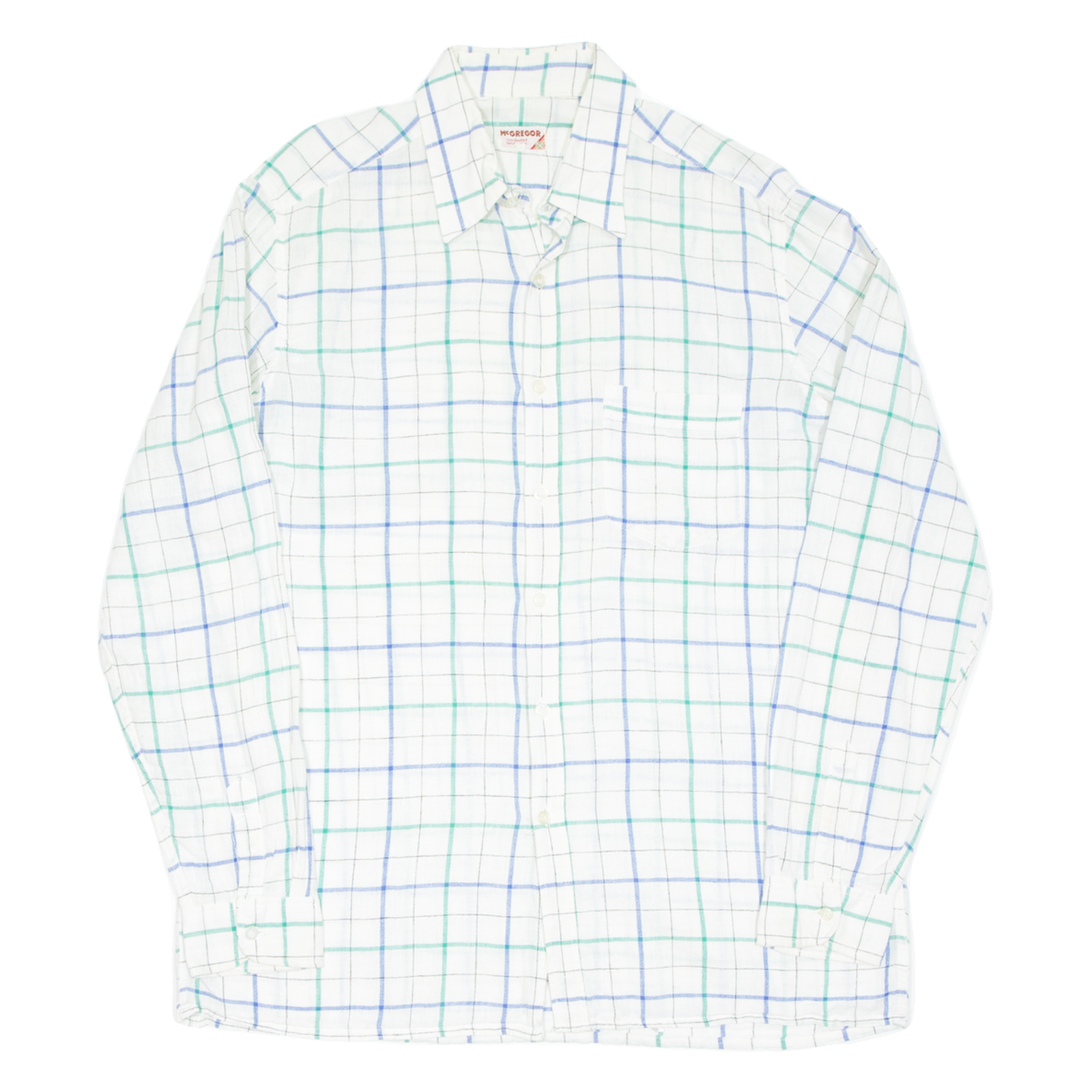 Mens Shirt White Check Long Sleeve L Refurbished - N/A refurbished available on Cerqular