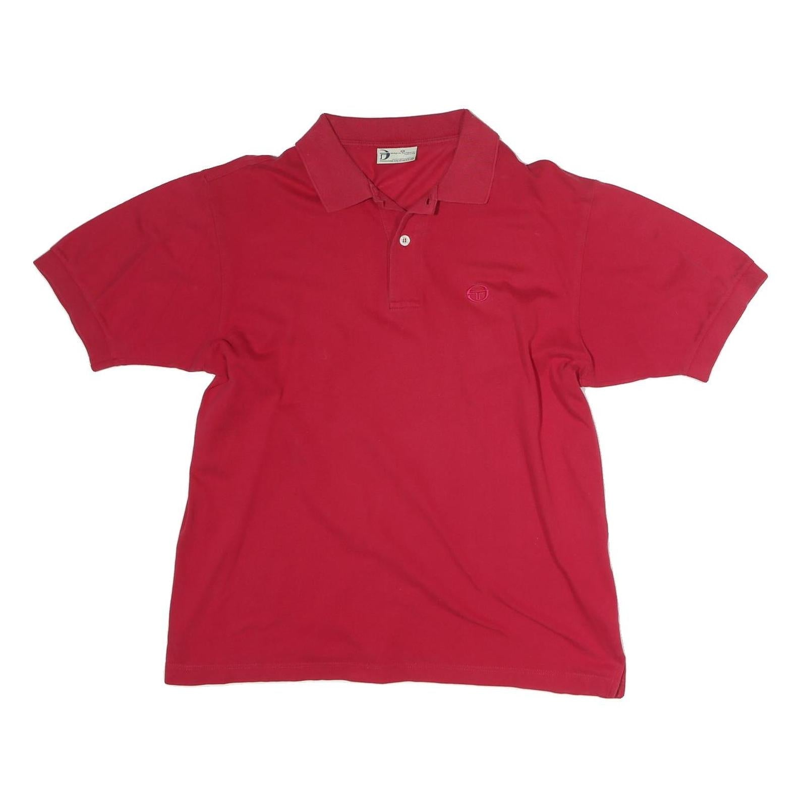 SERGIO TACCHINI Mens Red Short Sleeve Plain Polo Shirt M Classic Cotton Refurbished - N/A refurbished available on Cerqular
