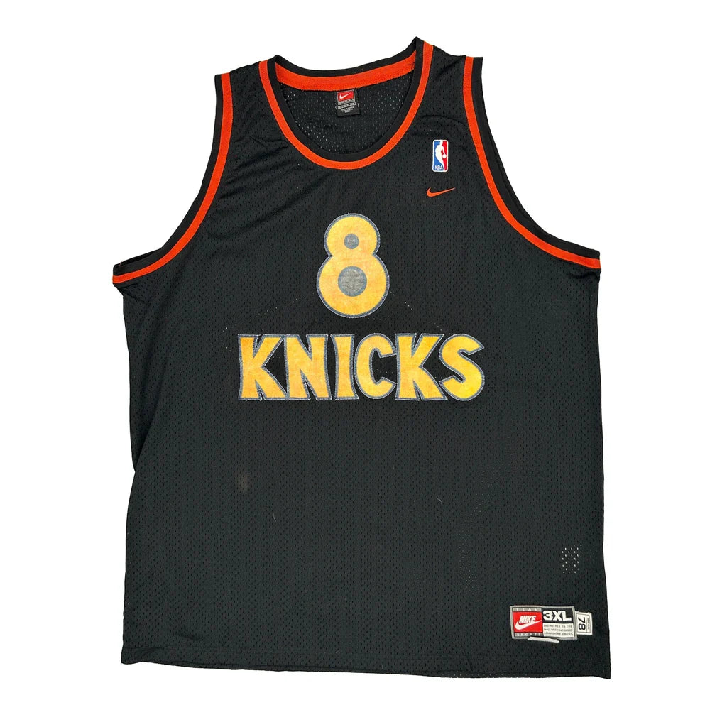 Knicks Nike Nba Jersey - 3XL Black Polyester Refurbished - Thrifted (note: this is a term often used to describe second- refurbished available on Cerqular
