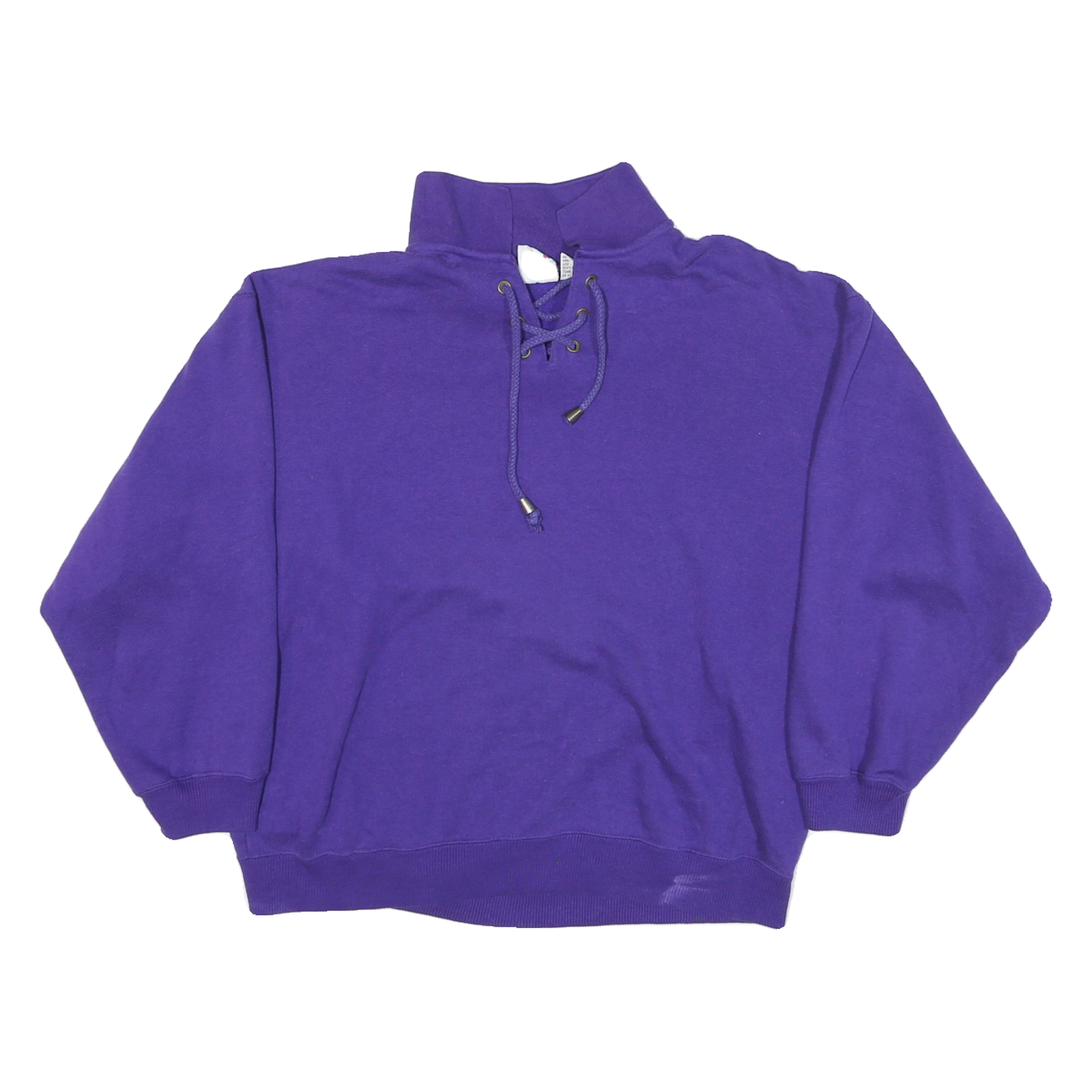 FIRST RUN Womens Purple Sweatshirt M Lace-Up Collar Cotton Blend Pullover Refurbished - N/A refurbished available on Cerqular