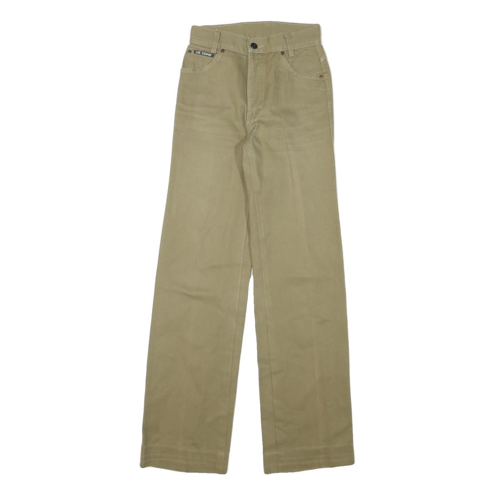LEE COOPER Womens Cotton Blend Beige Regular Straight Trousers W24 L31 Refurbished - N/A refurbished available on Cerqular