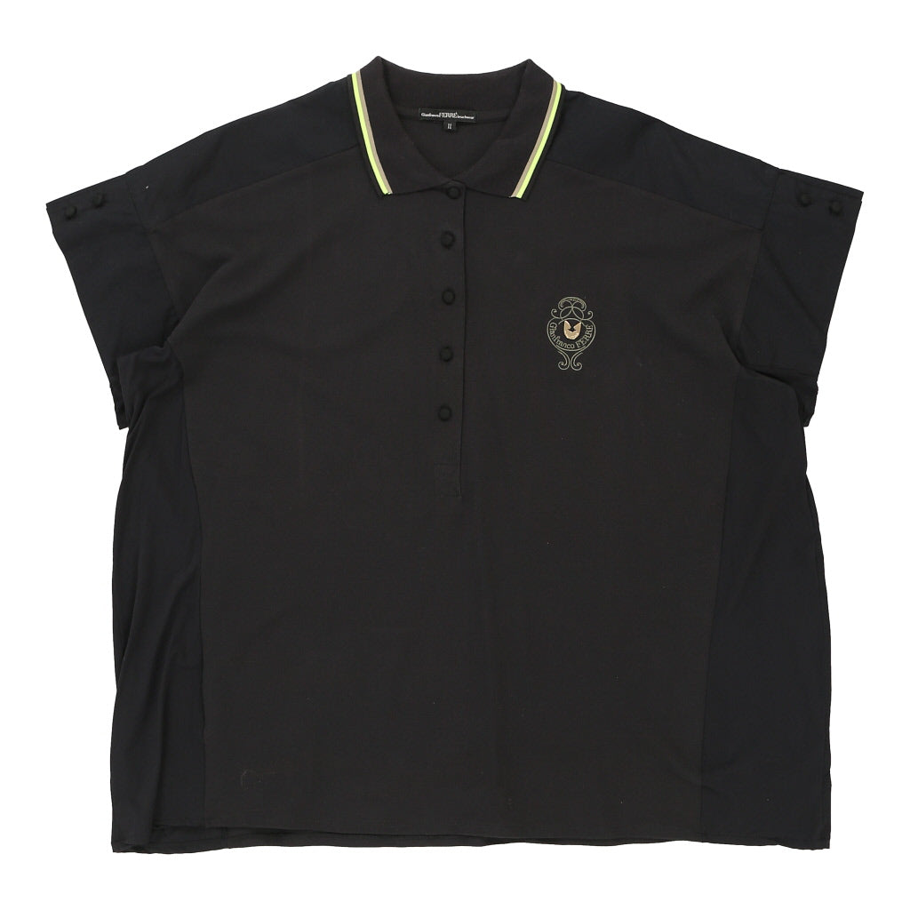 Gianfranco Ferre Polo Shirt - XL Black Cotton Blend Refurbished - Thrifted (note: this is a term often used to describe second- refurbished available on Cerqular