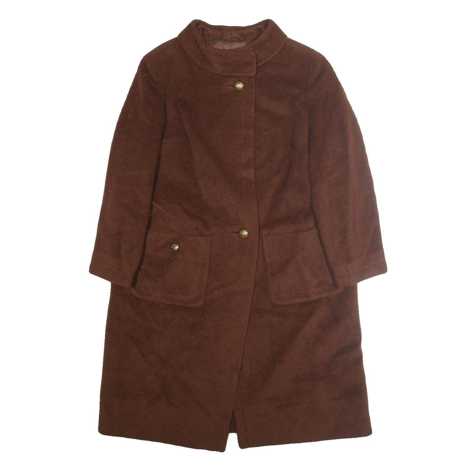 YOUNGLOOK Womens Brown Wool Button Jacket M Plain Classic Stylish Warm Refurbished - N/A refurbished available on Cerqular