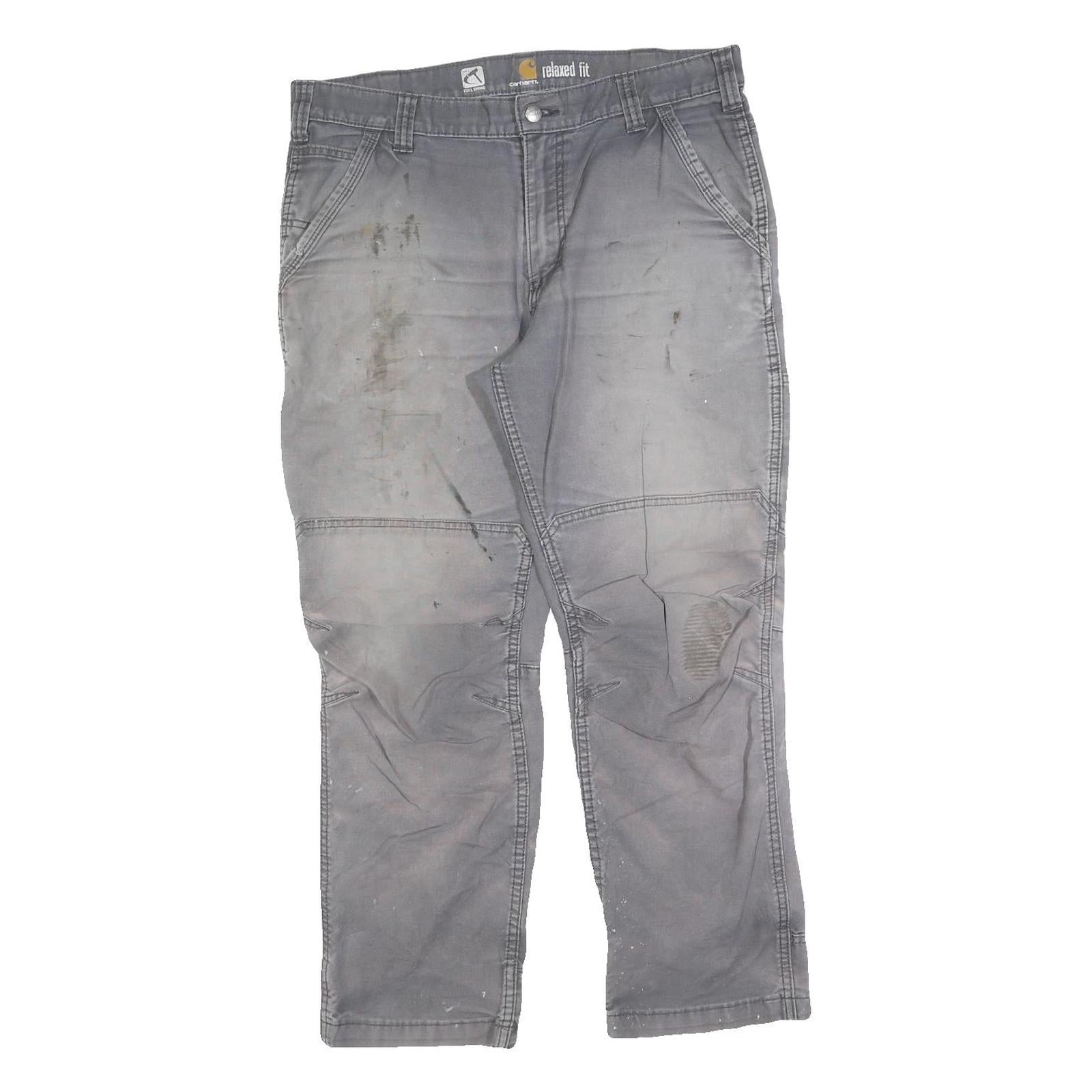 CARHARTT Mens Cotton Blend Grey Relaxed Fit Straight Leg Trousers W36 L27 Refurbished - N/A refurbished available on Cerqular