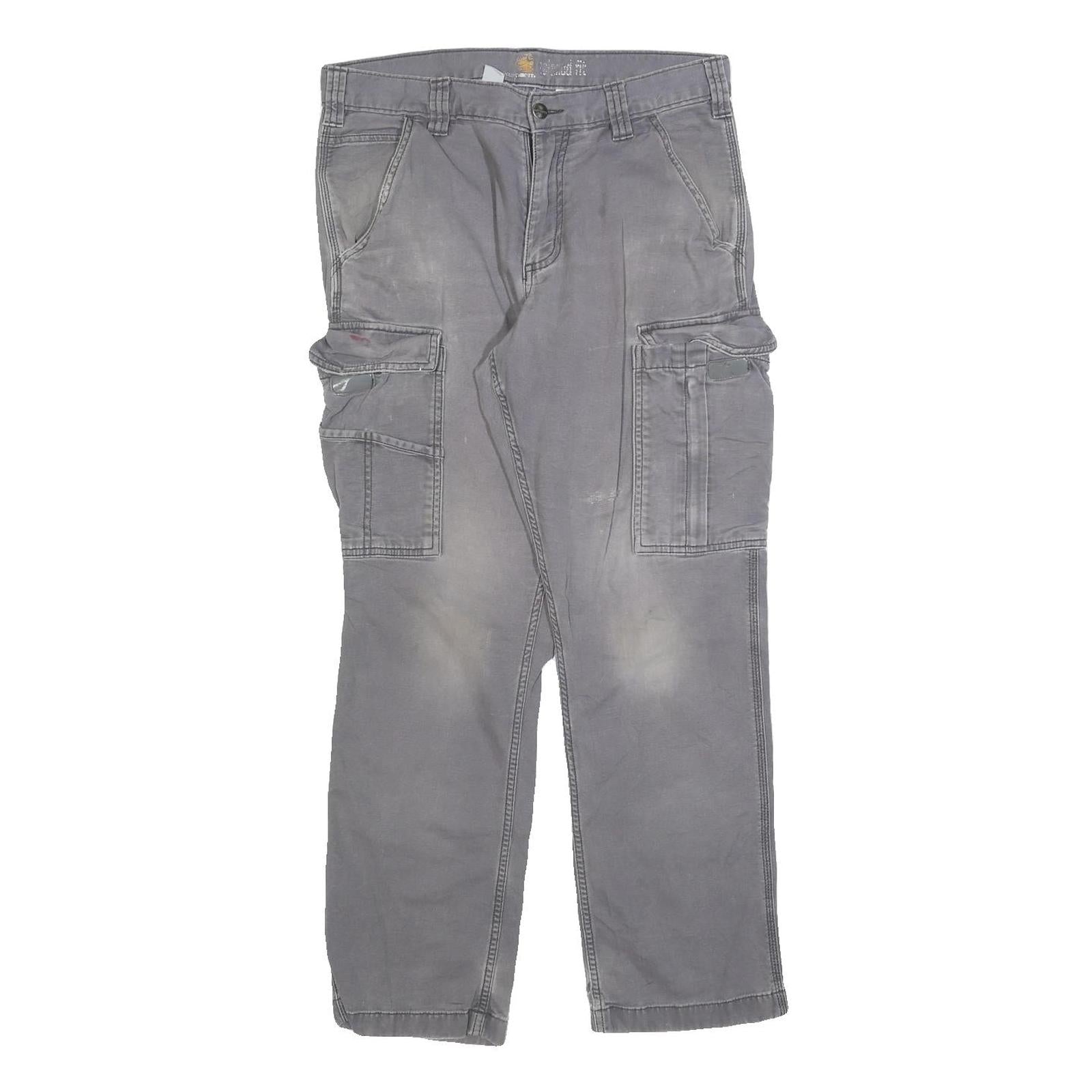 CARHARTT Mens Cotton Blend Grey Relaxed Cargo Trousers W31 L30 Workwear Refurbished - N/A refurbished available on Cerqular
