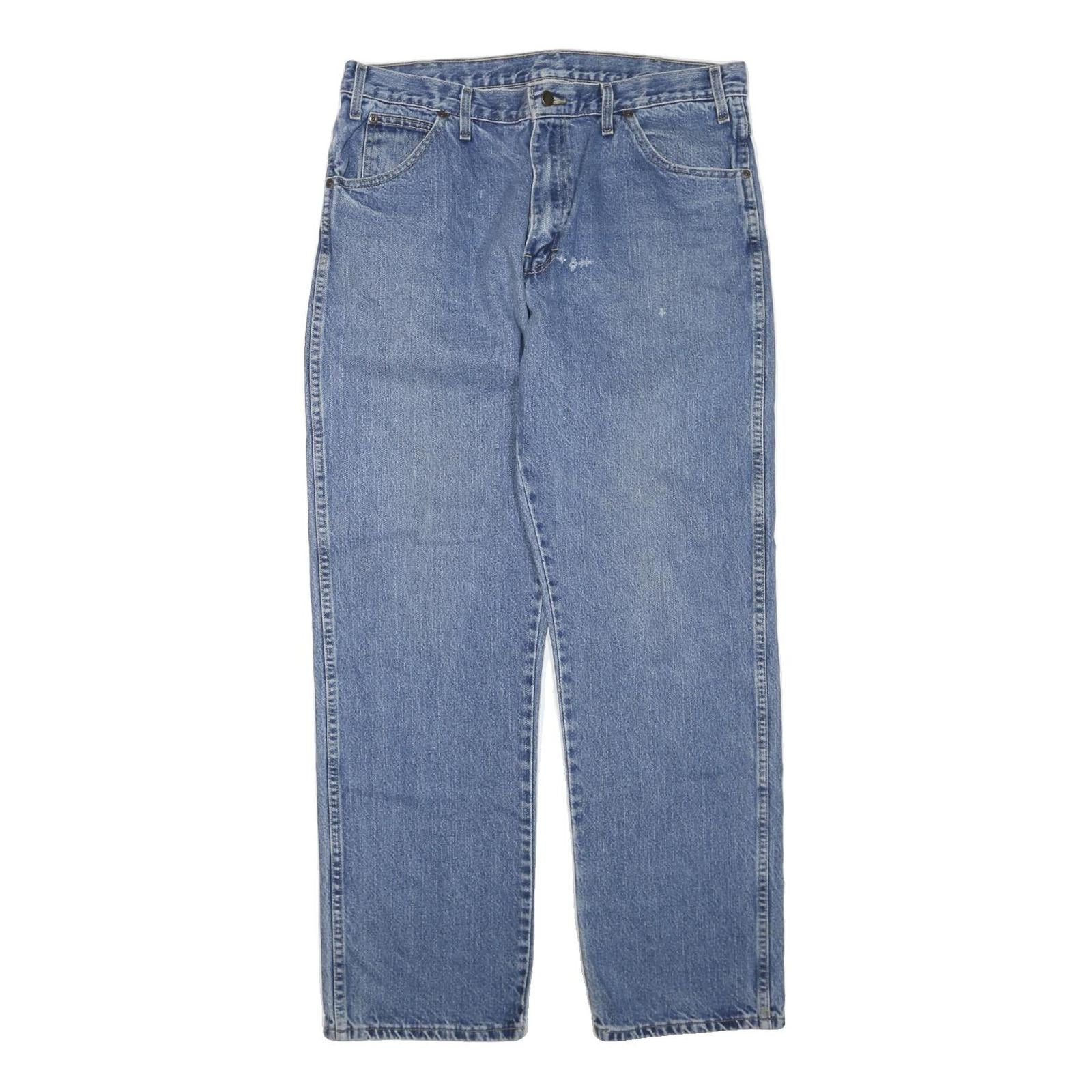 DICKIES Mens Jeans Blue Regular Straight Denim Medium W36 L32 Workwear Zip Refurbished - N/A refurbished available on Cerqular