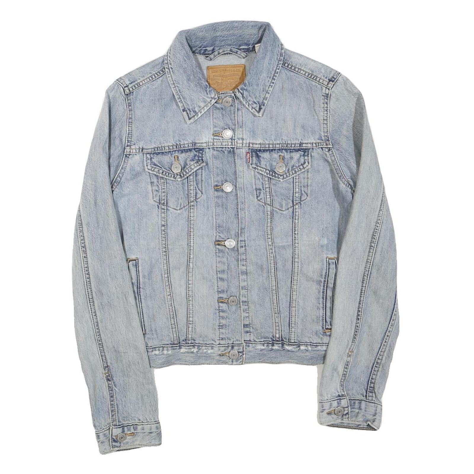 LEVI'S Mens Blue Denim Jacket M Cotton Blend Classic Button Closure Timeless Refurbished - N/A refurbished available on Cerqular