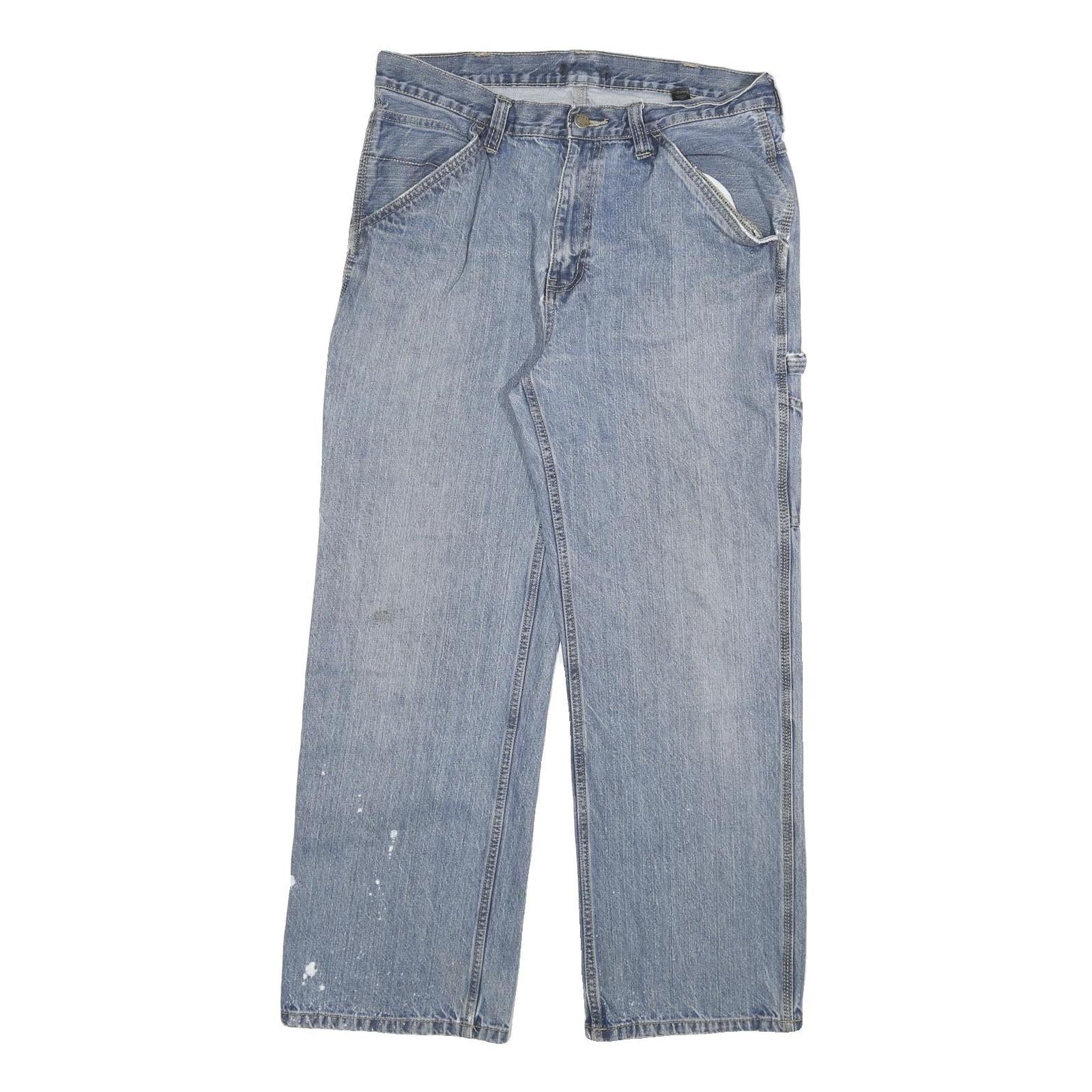 DICKIES Mens Relaxed Light Blue Denim Jeans W32 L28 Workwear Straight Fit Zip Refurbished - N/A refurbished available on Cerqular
