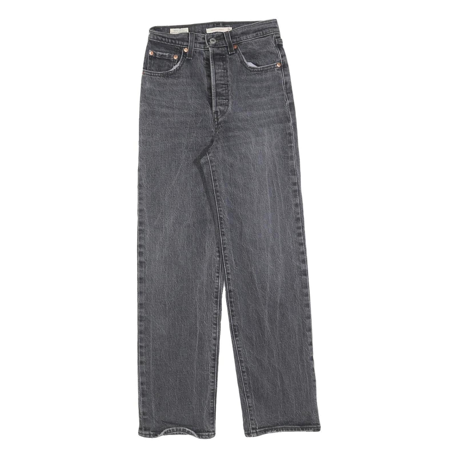 LEVI'S Womens Regular Fit Black Denim Jeans W24 L29 Classic Cotton Button Refurbished - N/A refurbished available on Cerqular