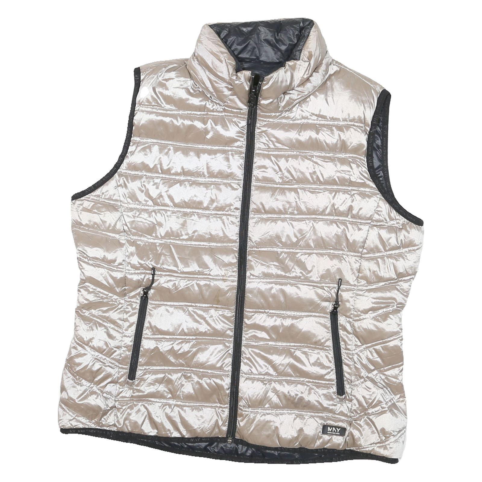 MARC JACOBS Womens Beige & Black Reversible Quilted Jacket M Polyester Blend Zip Refurbished - N/A refurbished available on Cerqular