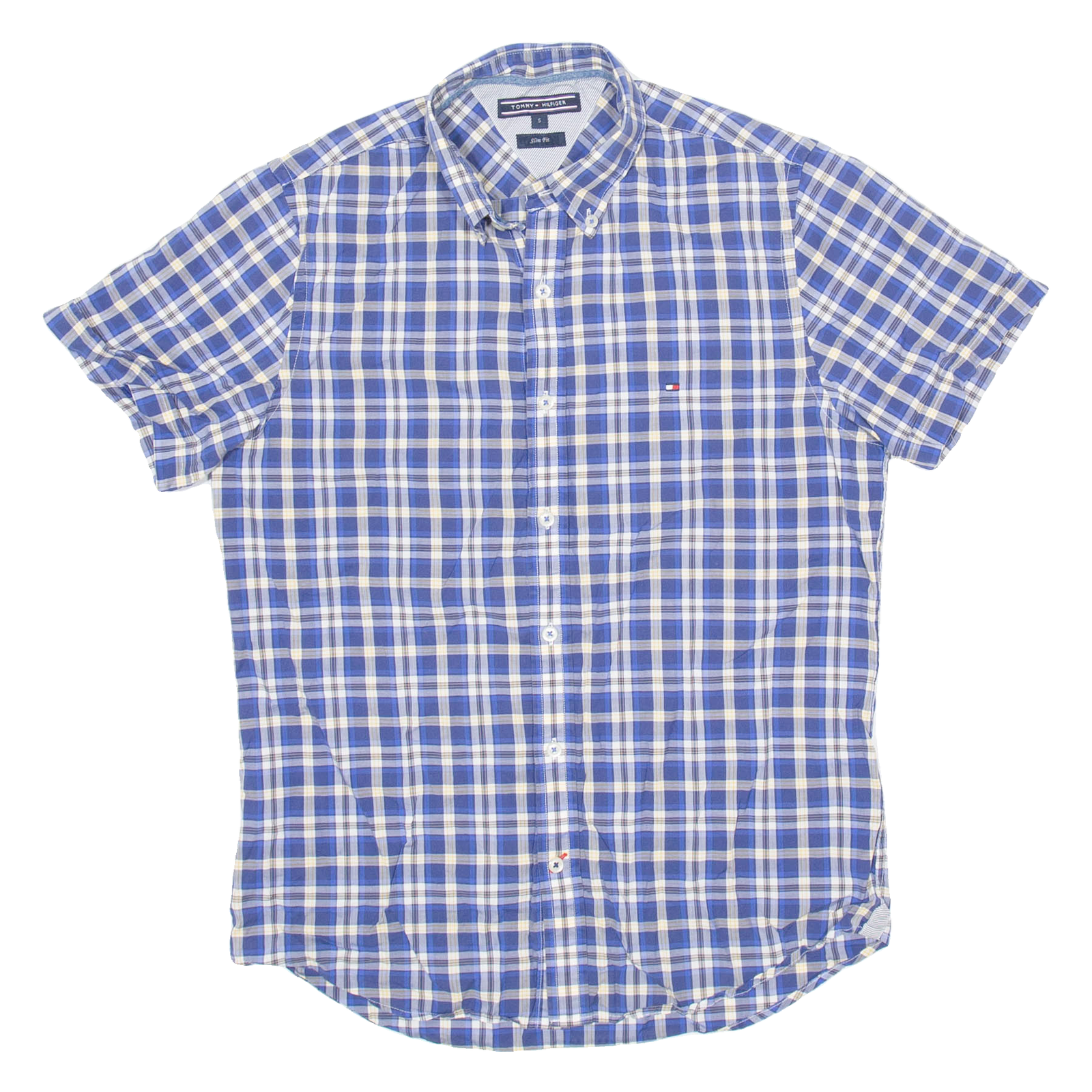 TOMMY HILFIGER Slim Fit Mens Shirt Blue Check S Refurbished - N/A refurbished available on Cerqular