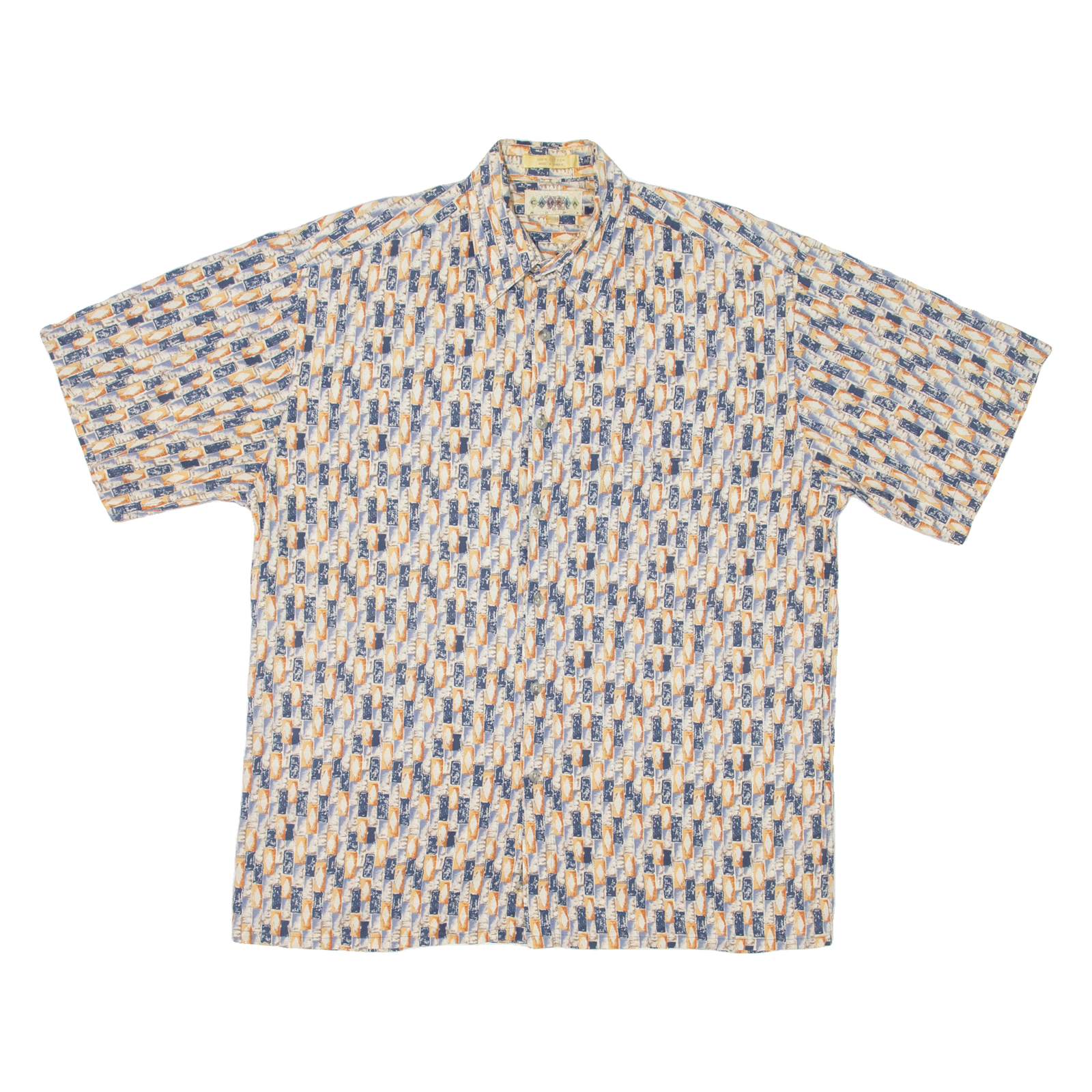 CAMPIA Mens Shirt Beige 90s Crazy Pattern M Refurbished - N/A refurbished available on Cerqular