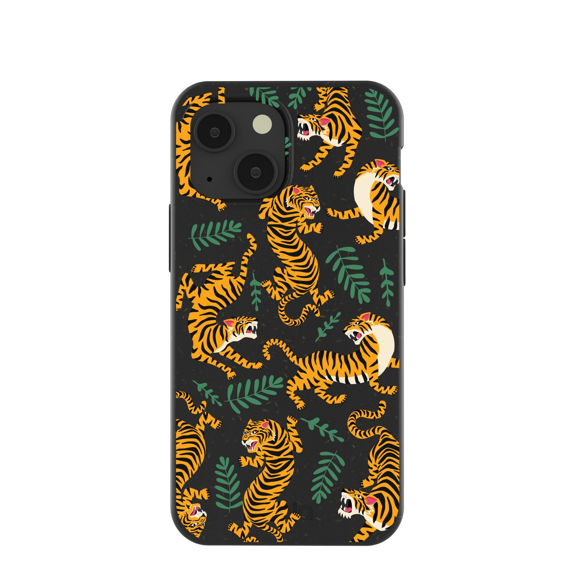 Black Playful Tigers iPhone 13 Mini Case Refurbished - Pela Case refurbished available on Cerqular